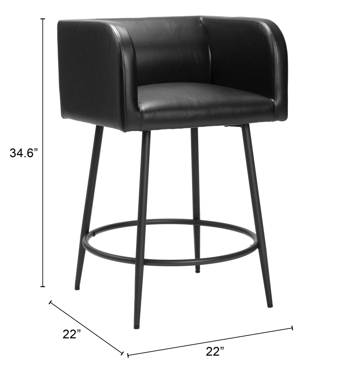 Horbat Counter Stool (Set of 2) Black