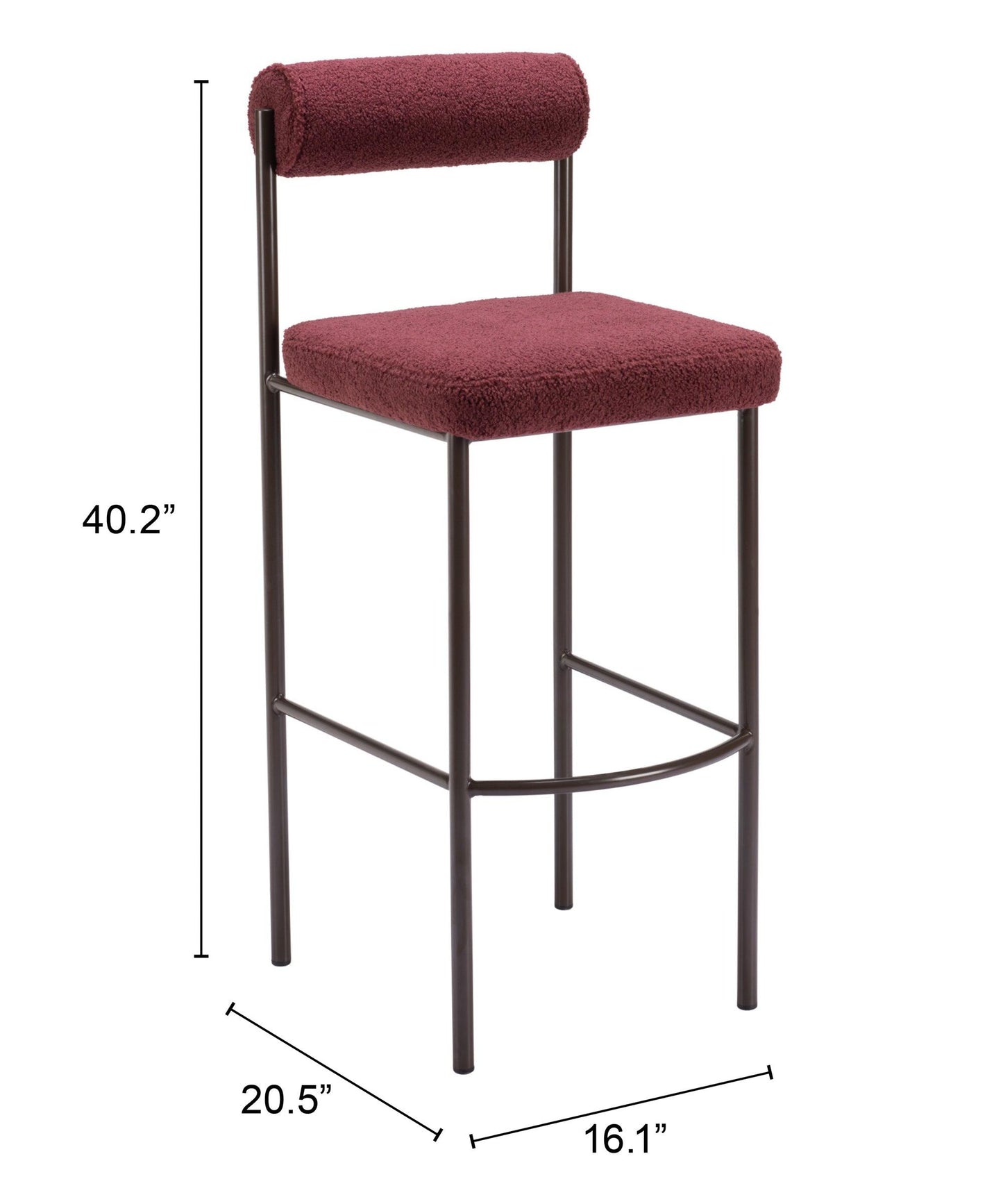 Livorno Barstool (Set of 2) Red & Bronze