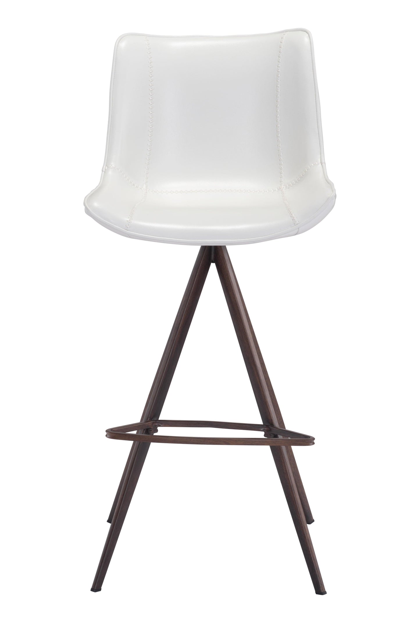 Aki Barstool (Set of 2) White & Walnut