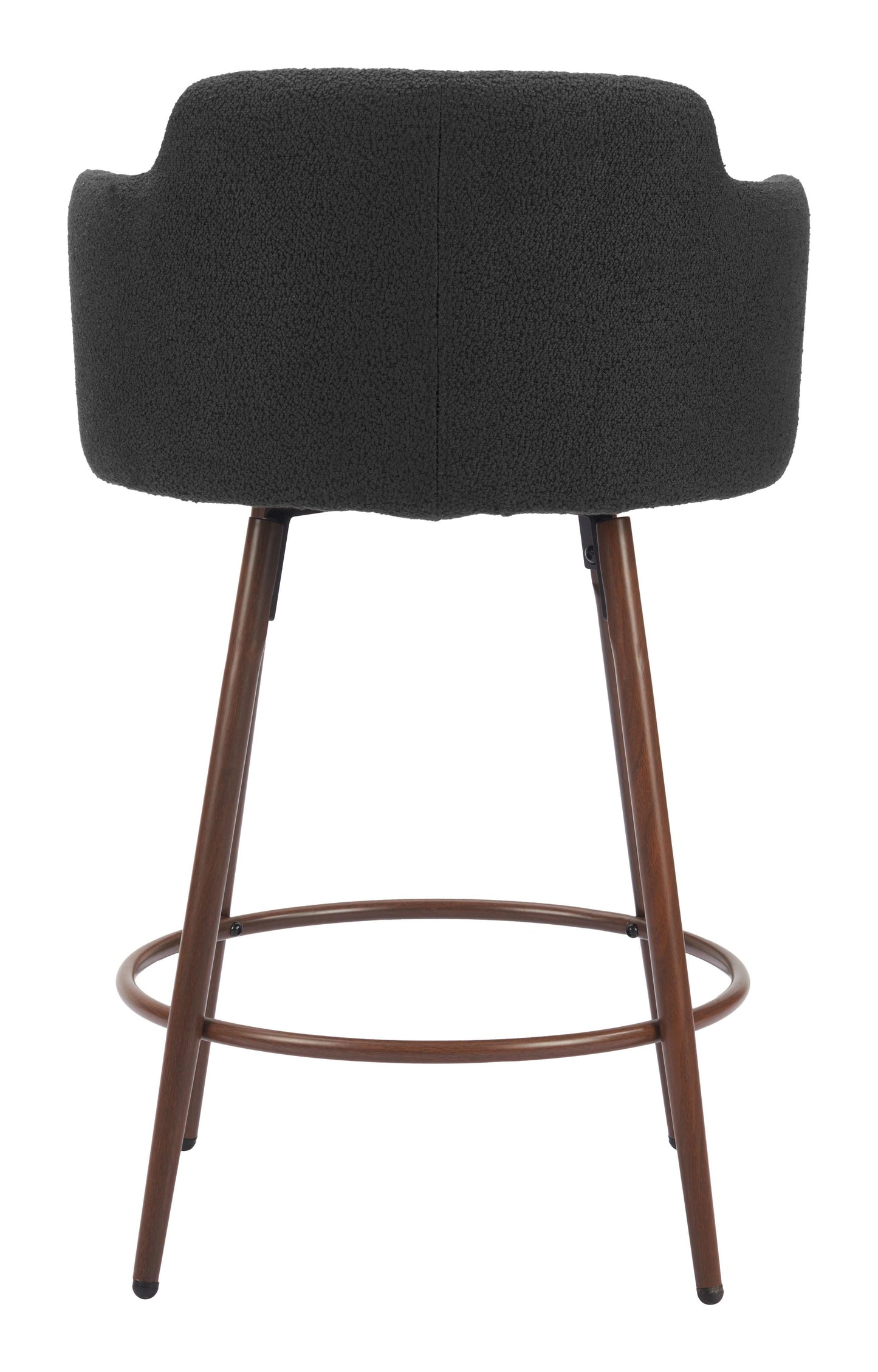 Kono Swivel Counter Stool (Set of 2) Black & Walnut