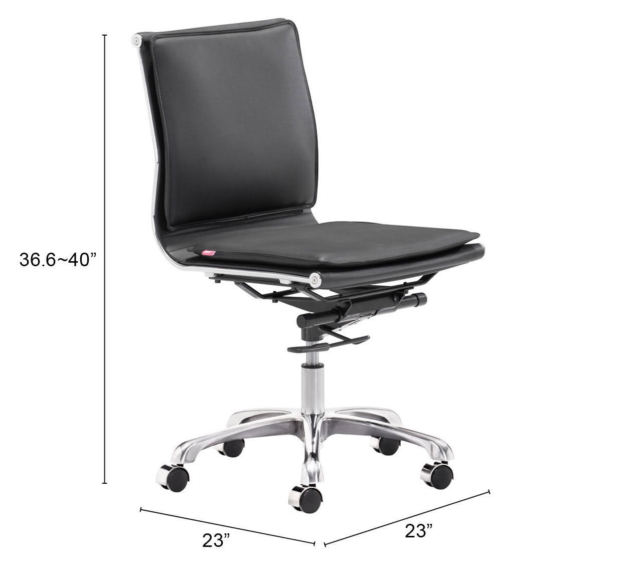 Lider Plus Armless Office Chair Black