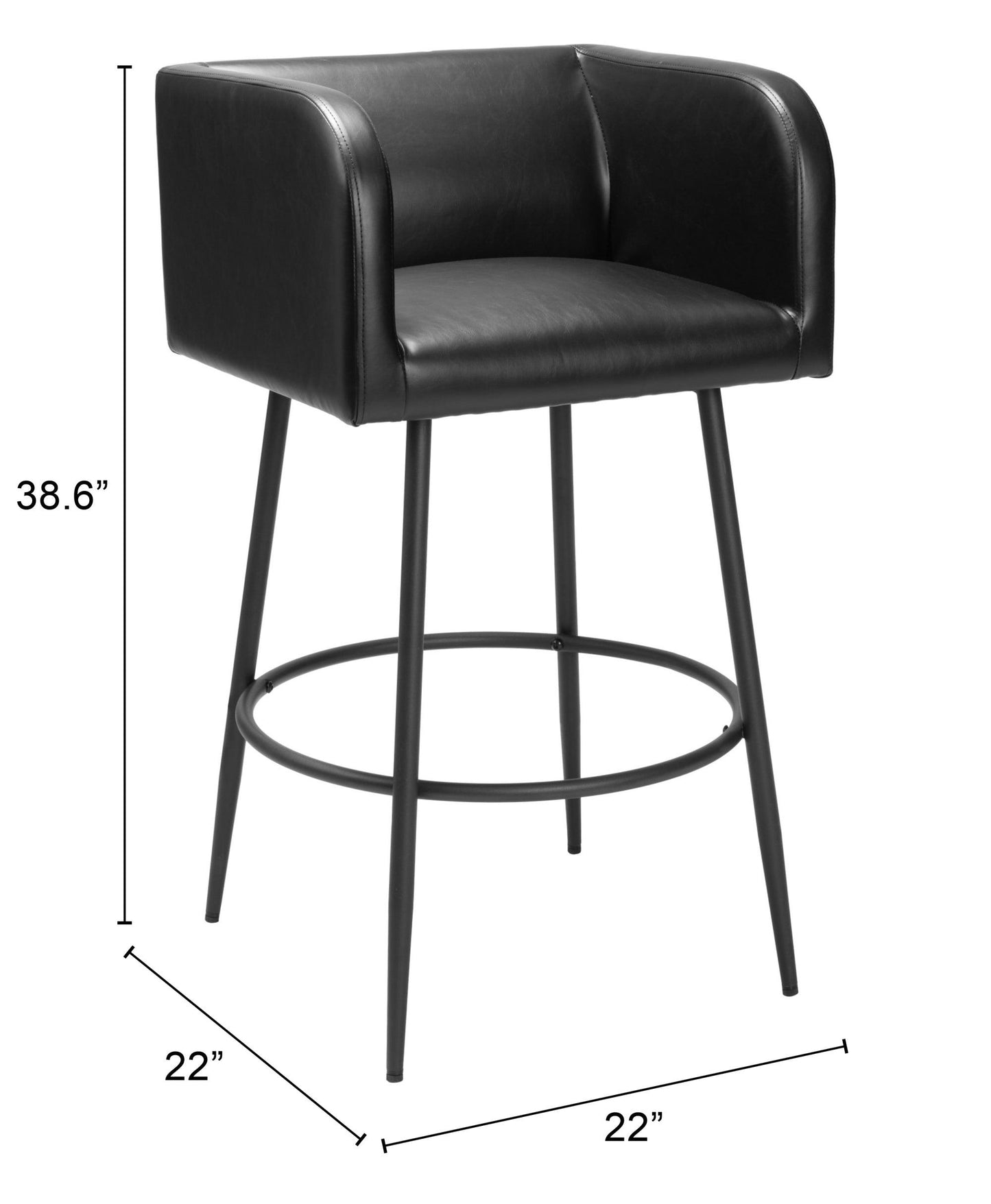 Horbat Barstool (Set of 2) Black