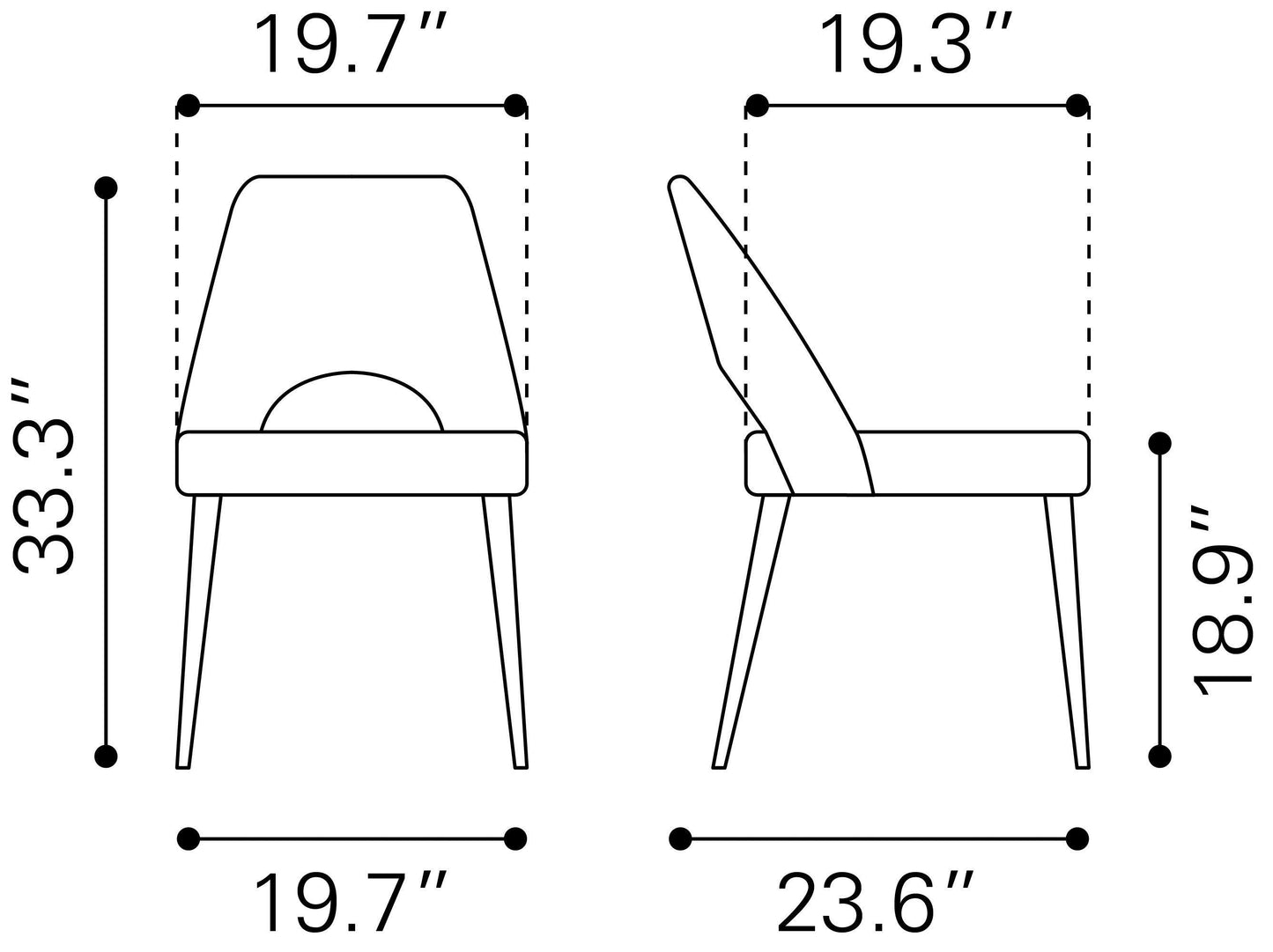 Leith Dining Chair (Set of 2) Gray