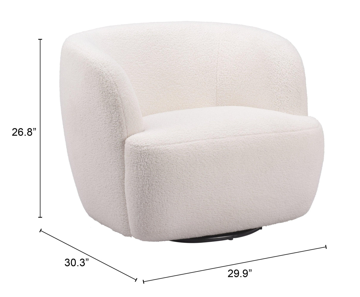 Govan Swivel Chair Ivory