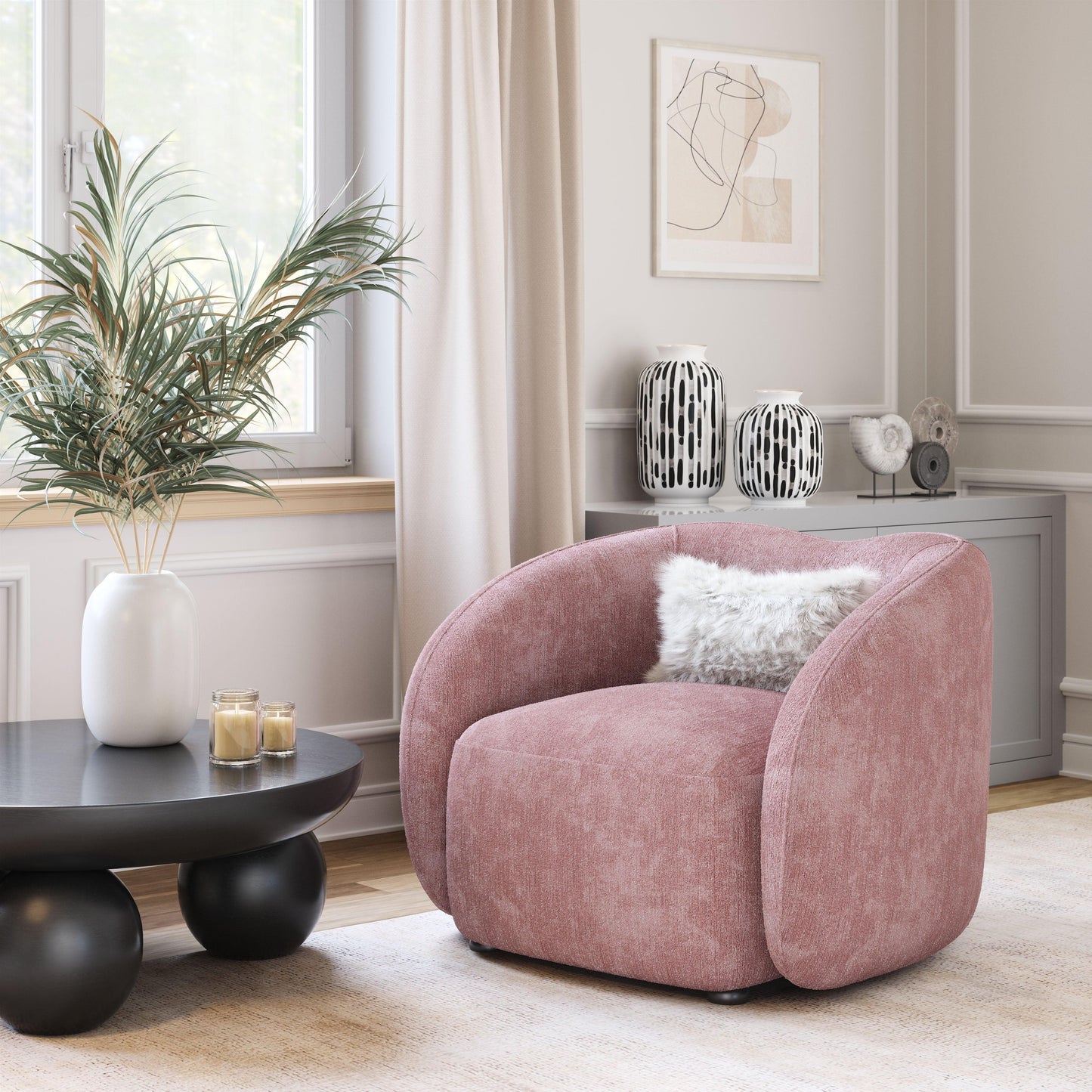 Tallin Accent Chair Mauve Pink