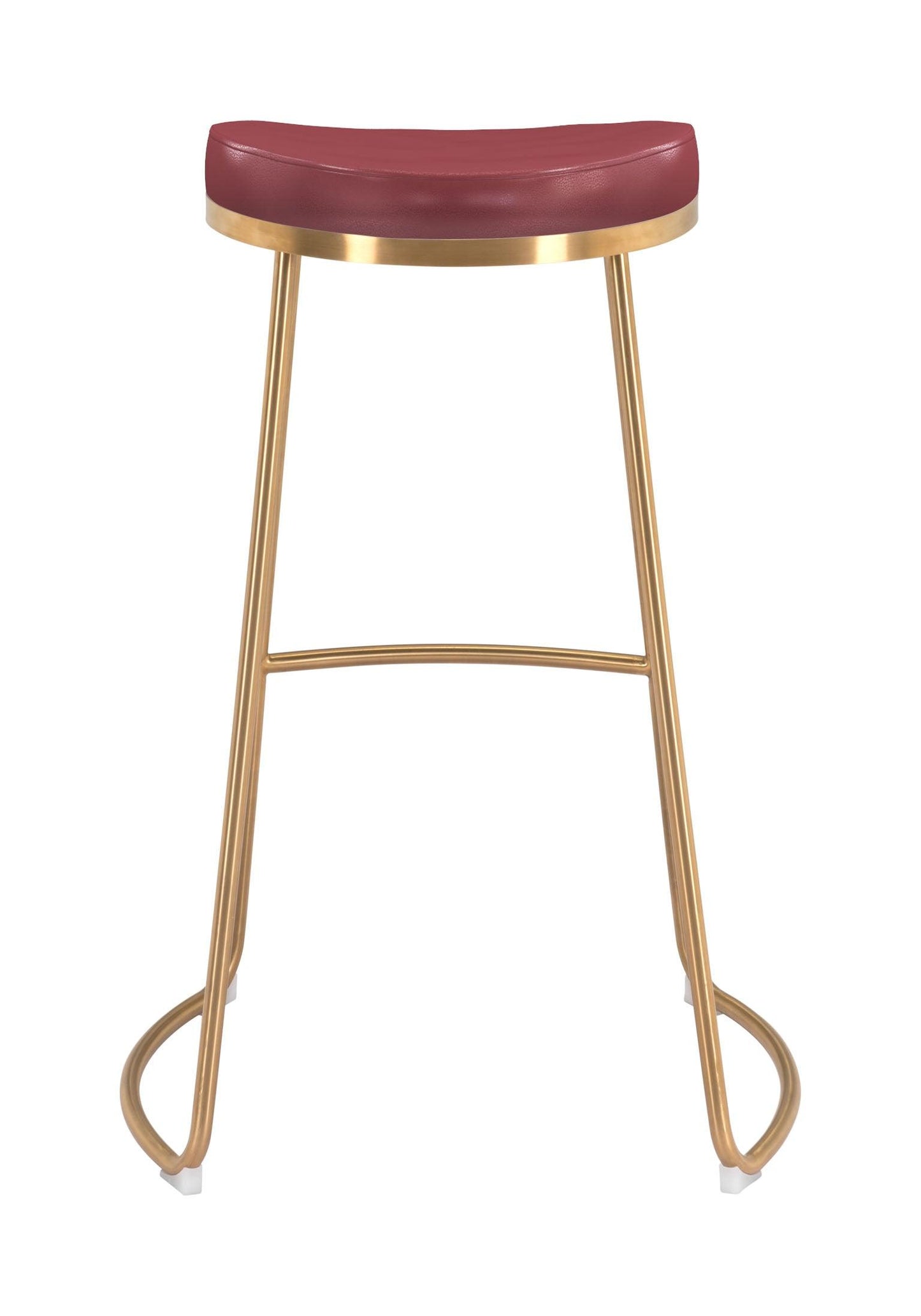 Bree Barstool (Set of 2) Burgundy & Gold