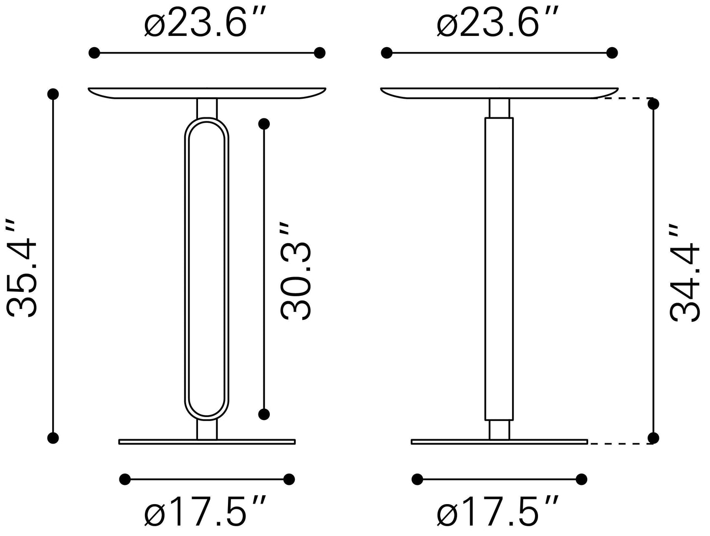 Derry Counter Table Black