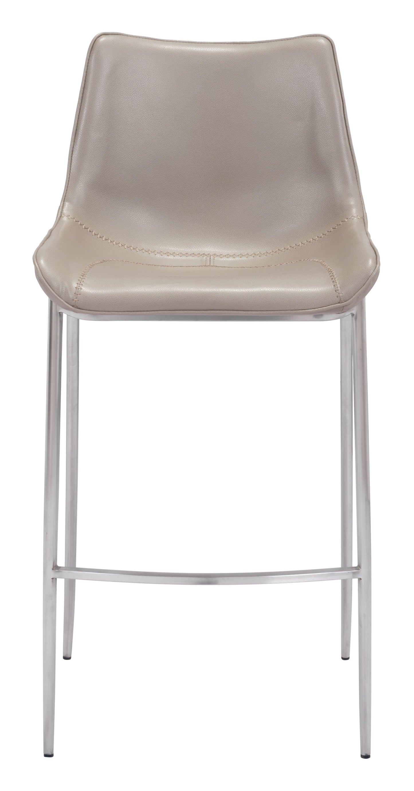 Magnus Barstool (Set of 2) Brown & Silver