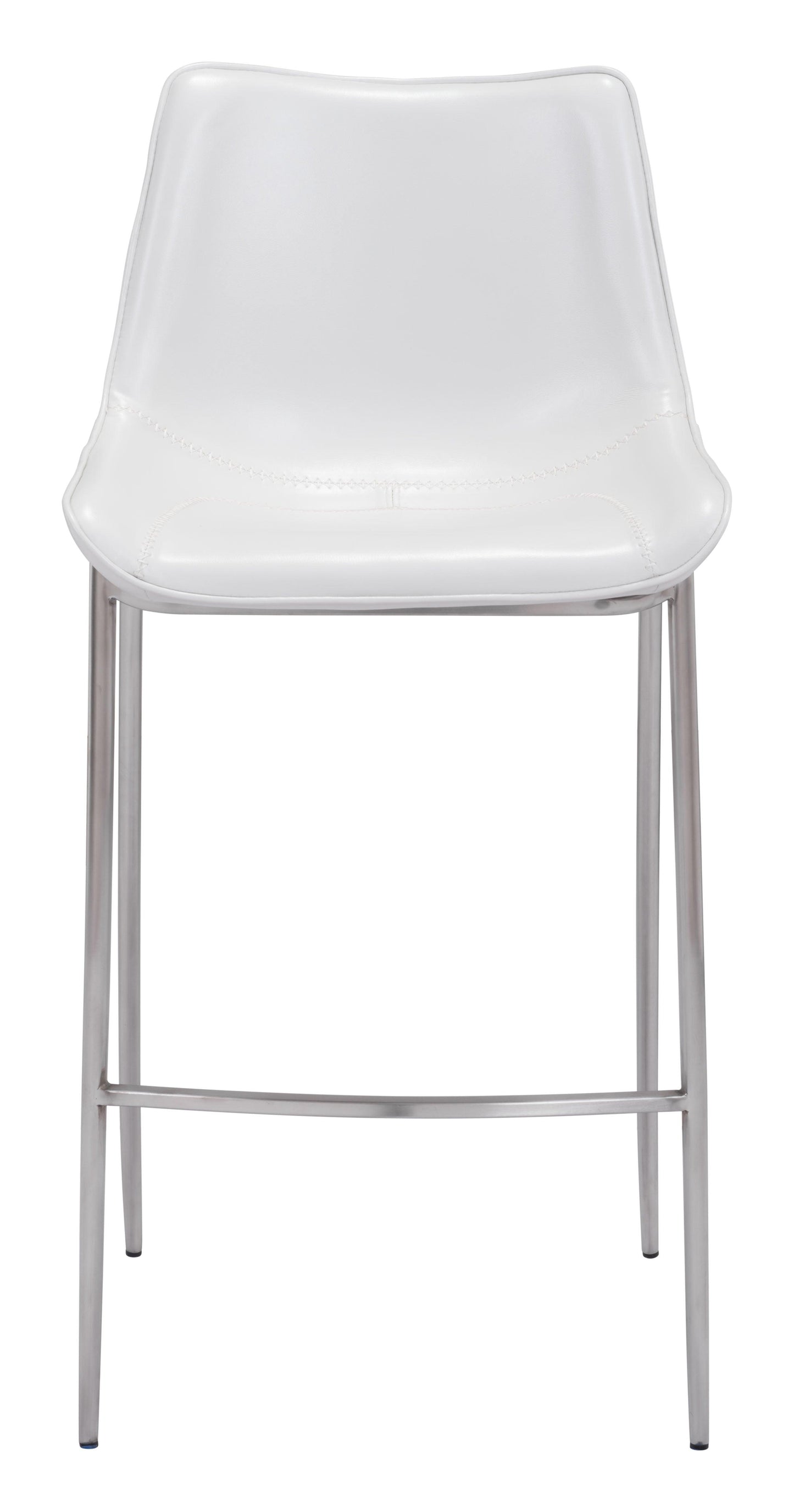 Magnus Barstool (Set of 2) White & Silver