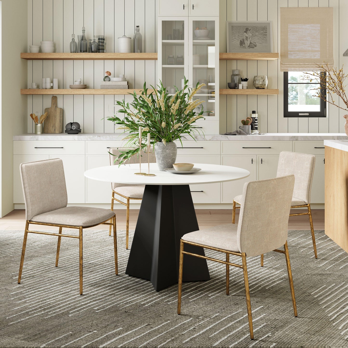 Nordvest Dining Chair Beige & Gold