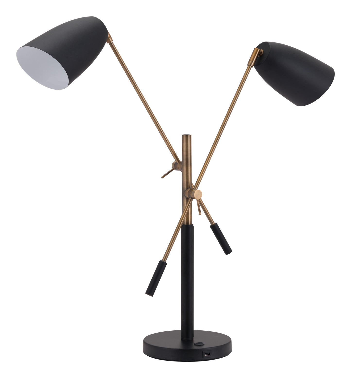 Tanner Table Lamp Black & Brass