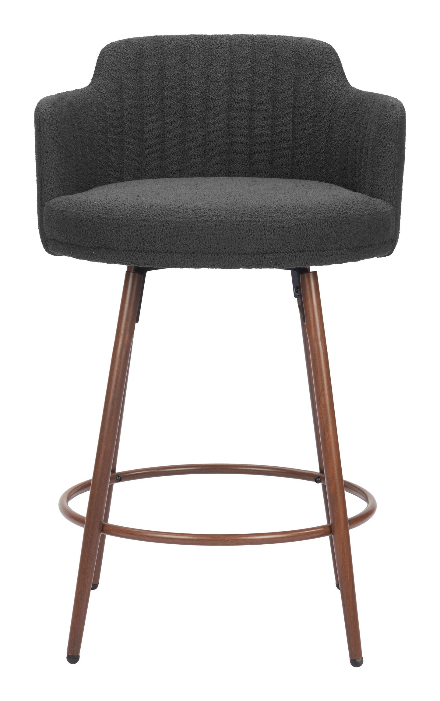 Kono Swivel Counter Stool (Set of 2) Black & Walnut