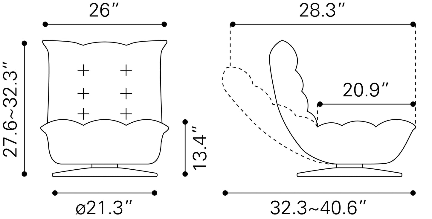 Down Go Swivel Chair Ash Gray