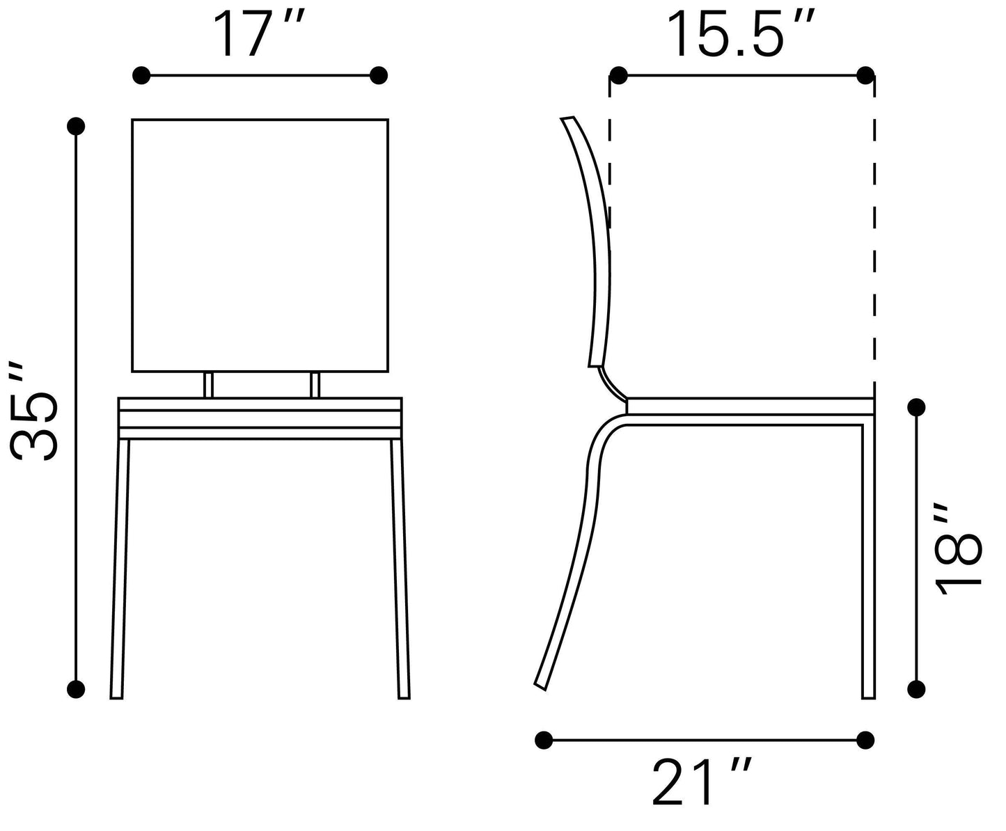 Criss Cross Dining Chair (Set of 4) Black