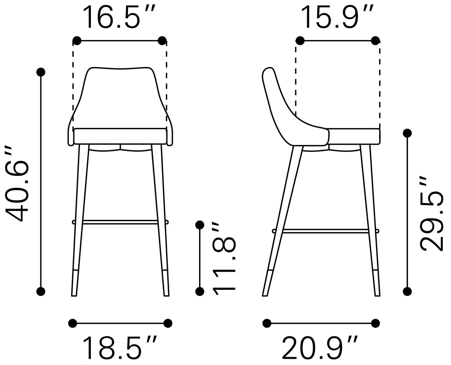 Piccolo Barstool Gray