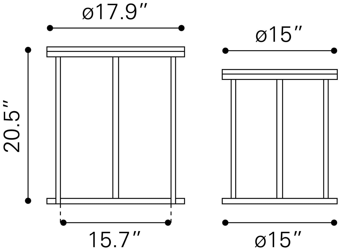 Bari Nesting Table Set (2-Piece) Natural