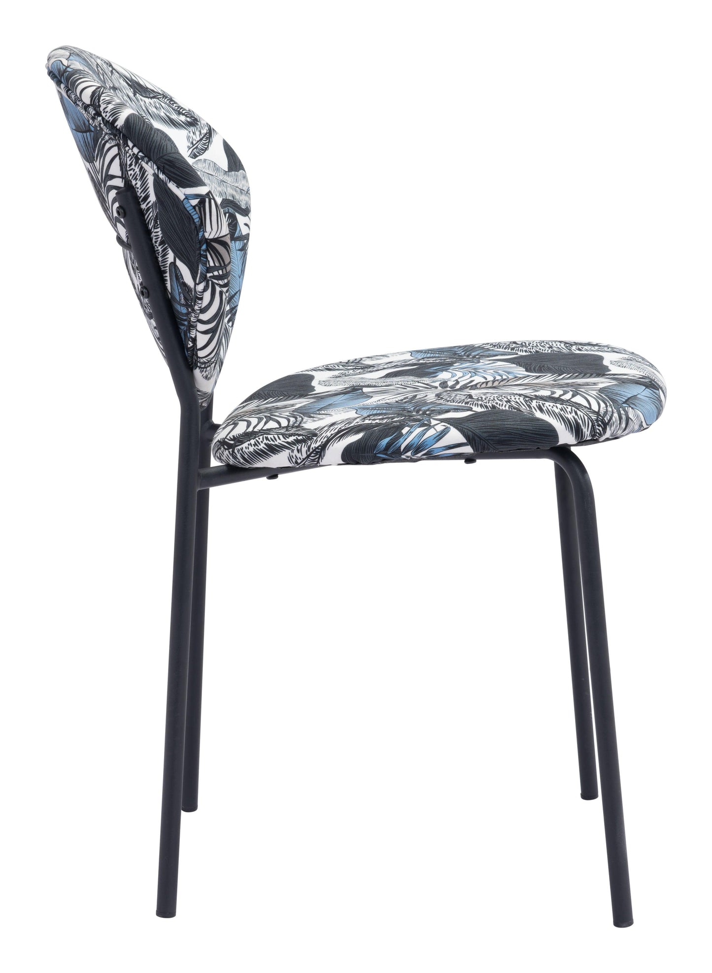 Clyde Dining Chair (Set of 2) Leaf Print & Black