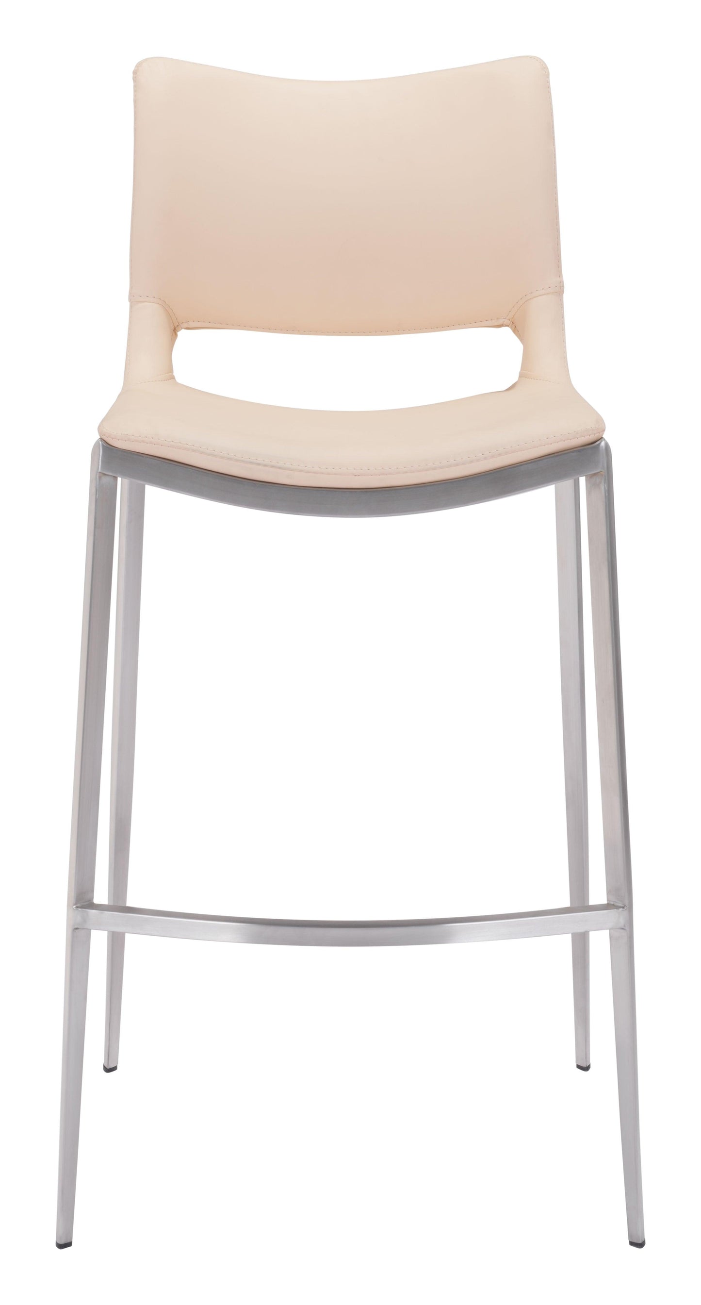 Ace Barstool (Set of 2) Light Pink & Silver