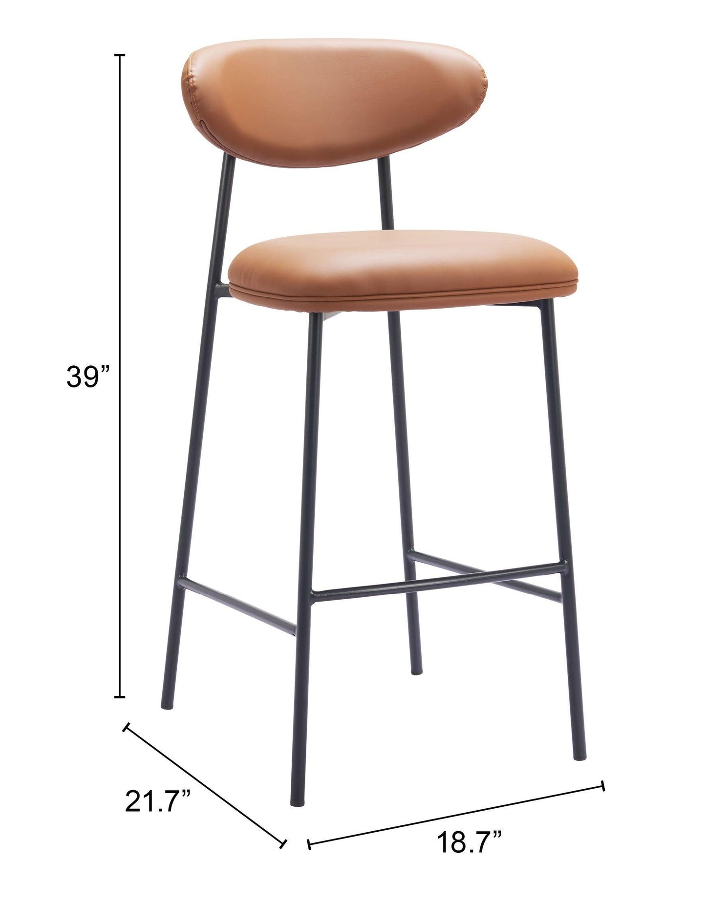 Rorun Barstool (Set of 2) Brown