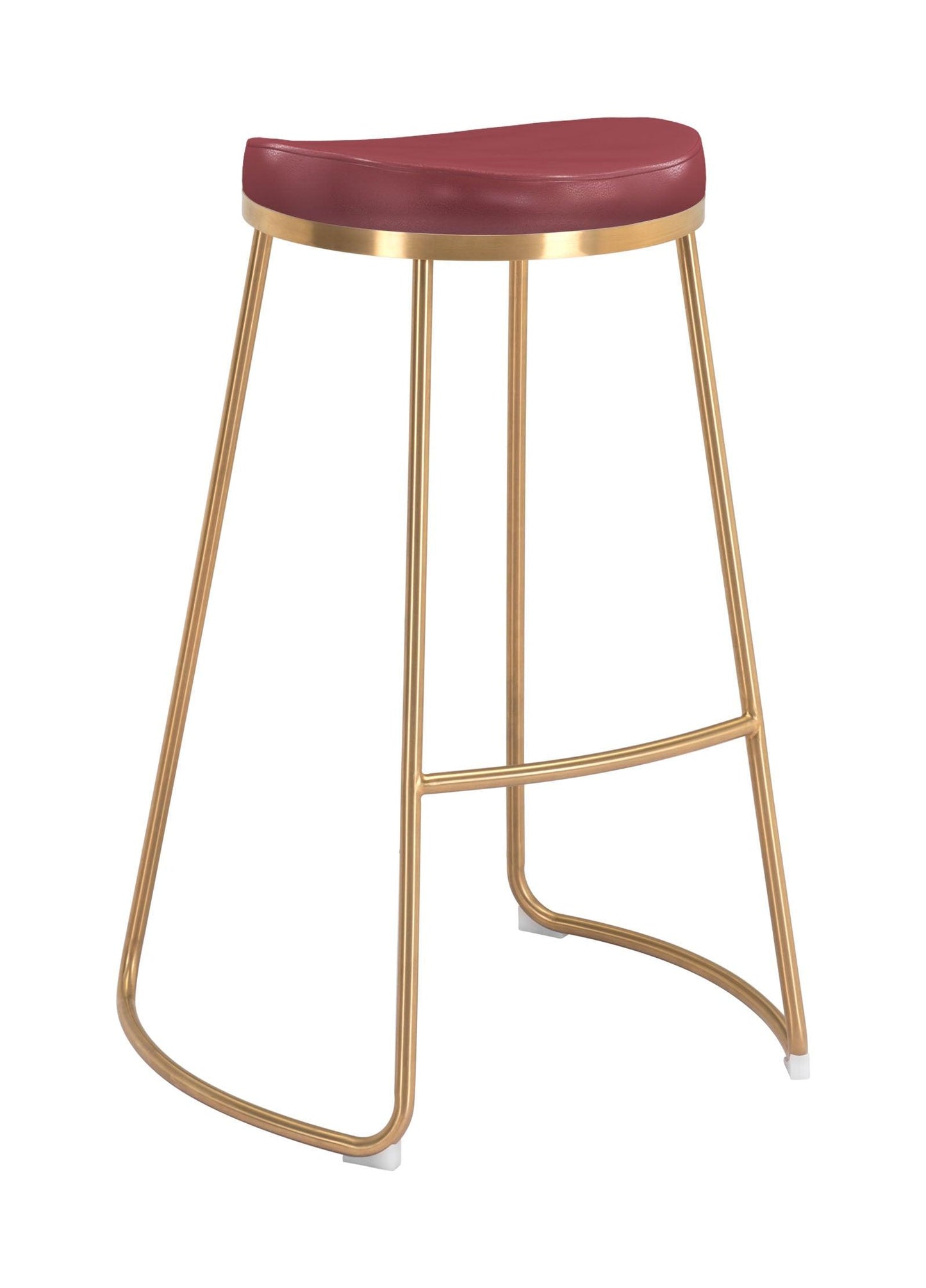 Bree Barstool (Set of 2) Burgundy & Gold