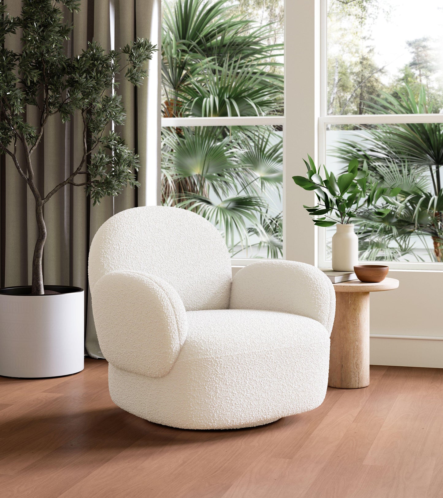 Pilka Swivel Chair White