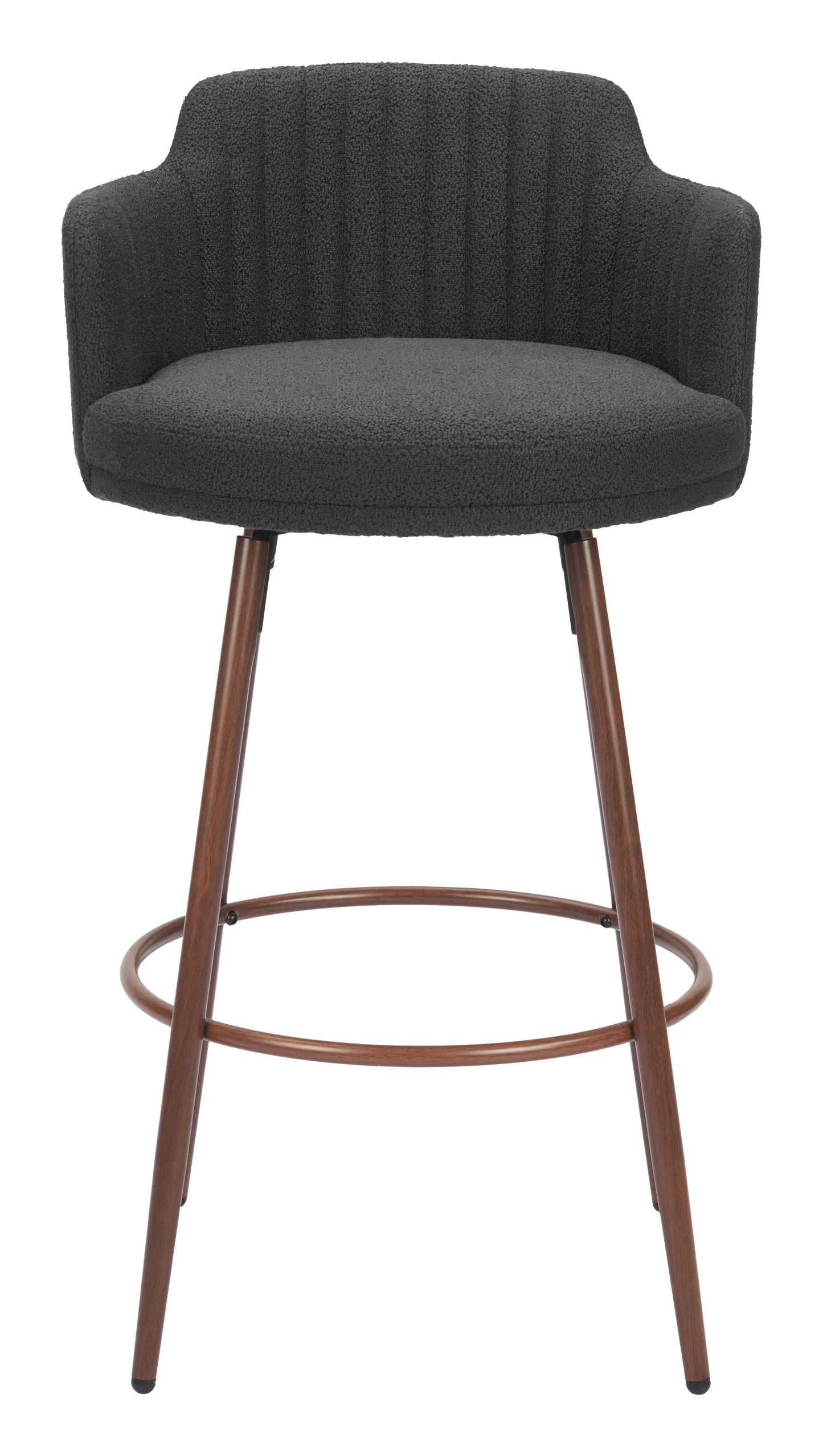 Kono Swivel Barstool (Set of 2) Black & Walnut