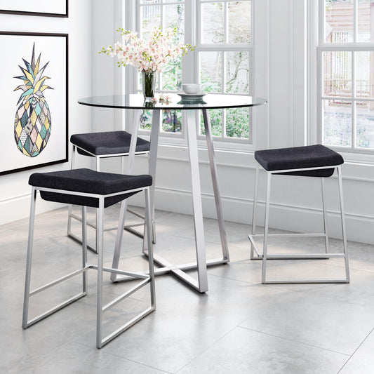 Lids Counter Stool (Set of 2) Dark Gray