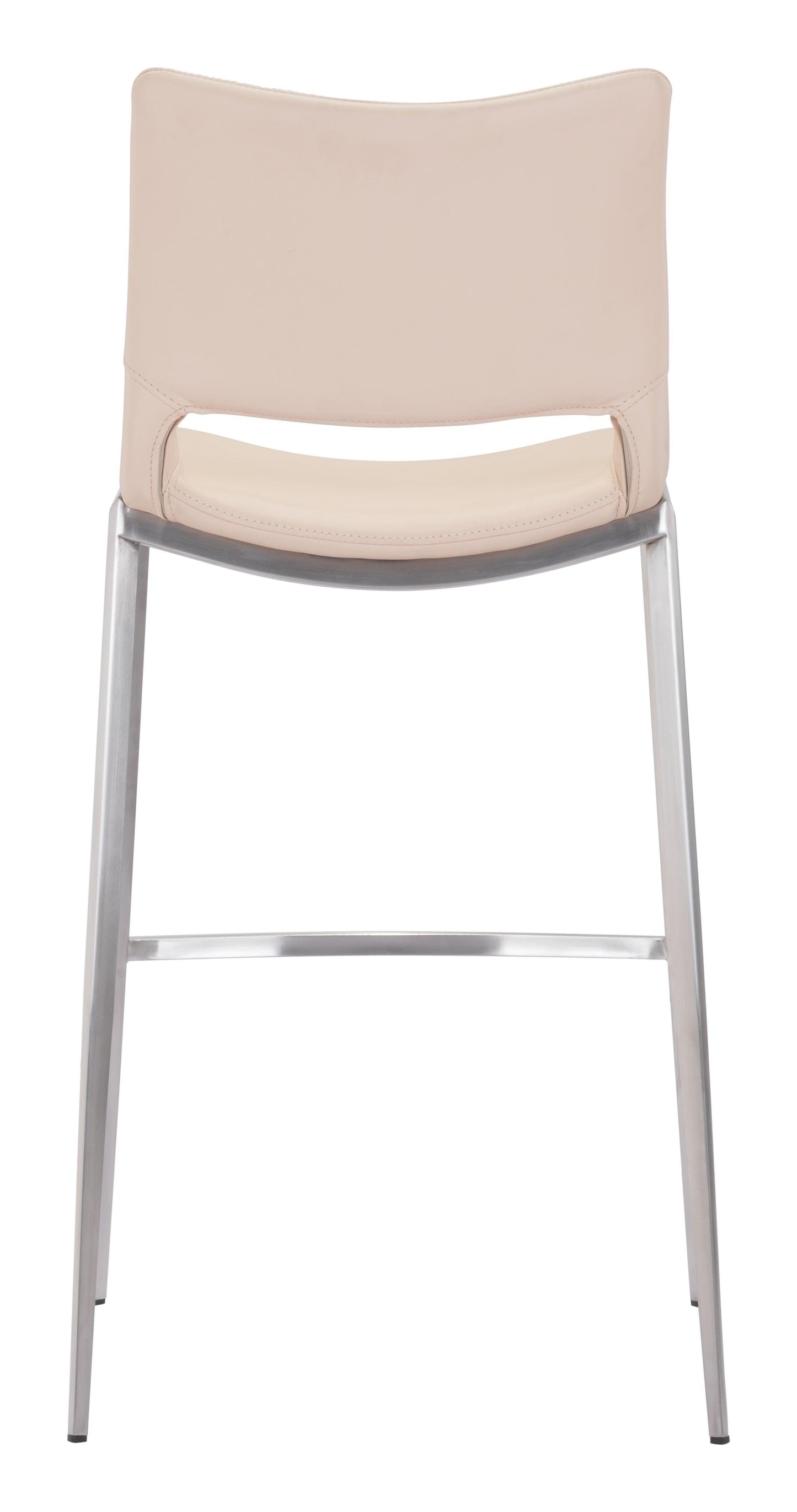 Ace Barstool (Set of 2) Light Pink & Silver