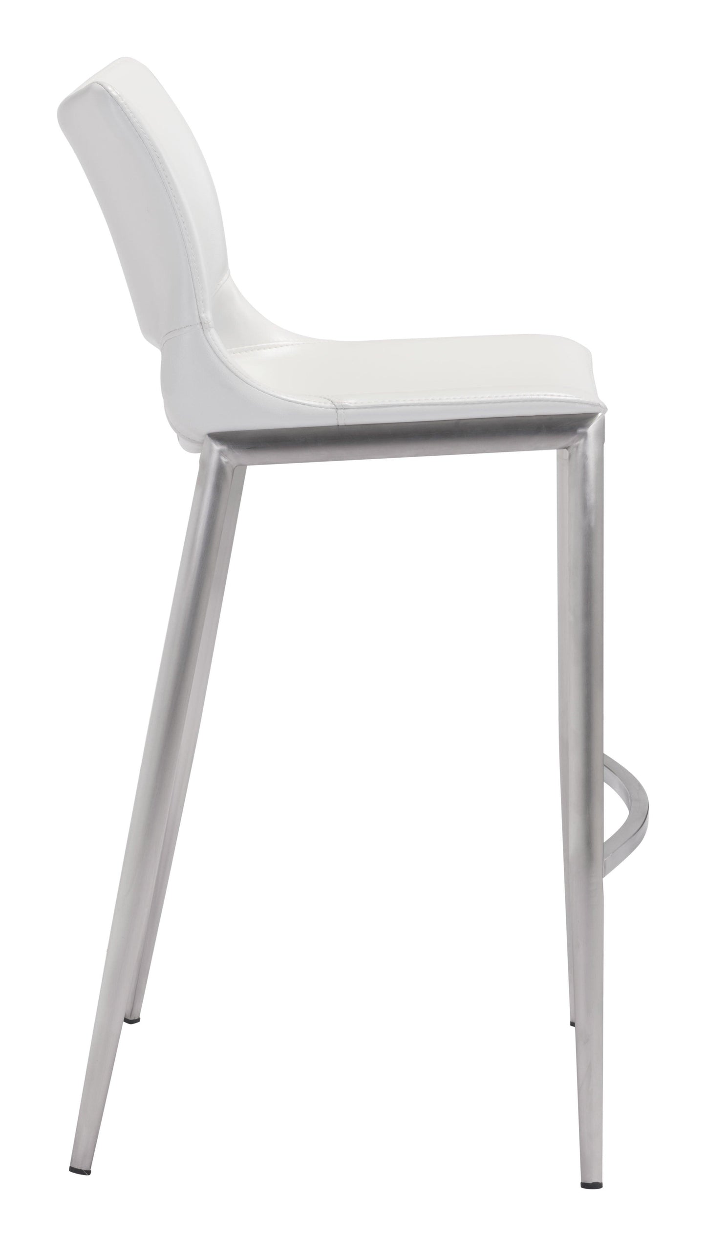 Ace Barstool (Set of 2) White & Silver