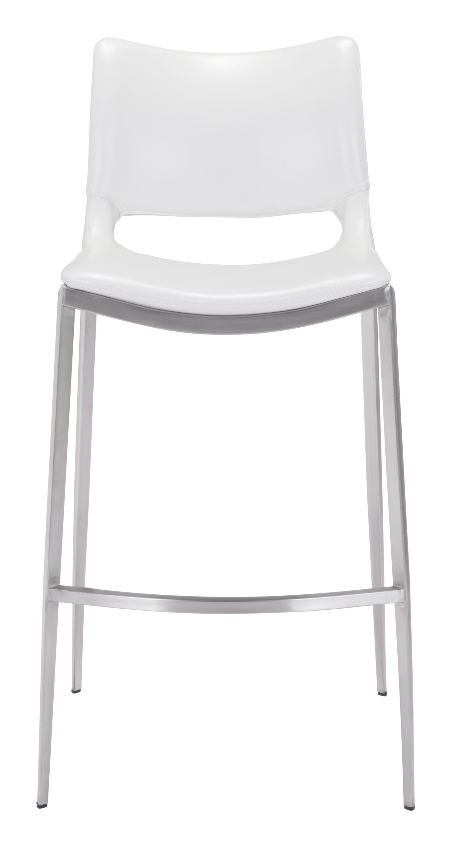 Ace Barstool (Set of 2) White & Silver