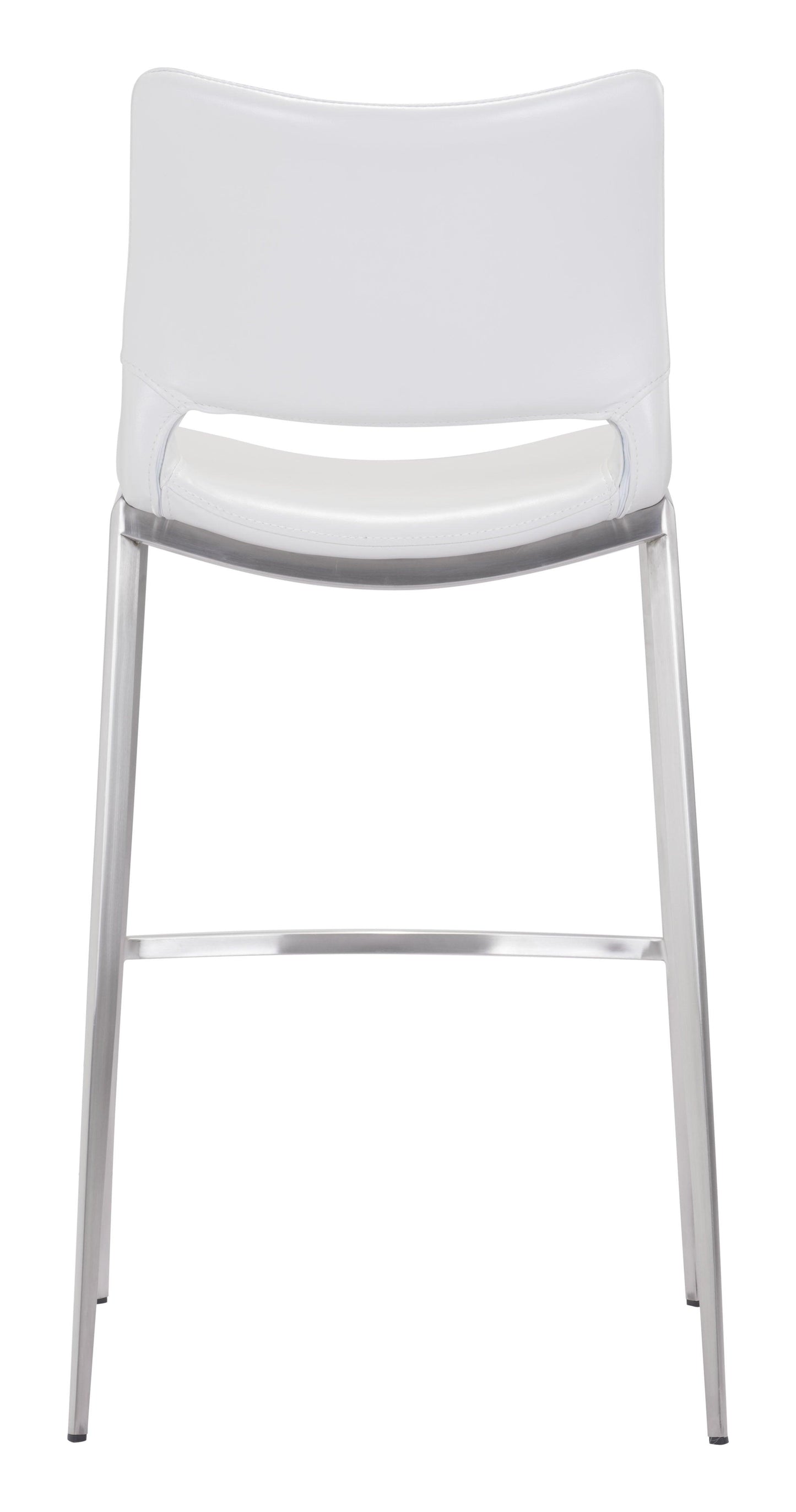 Ace Barstool (Set of 2) White & Silver