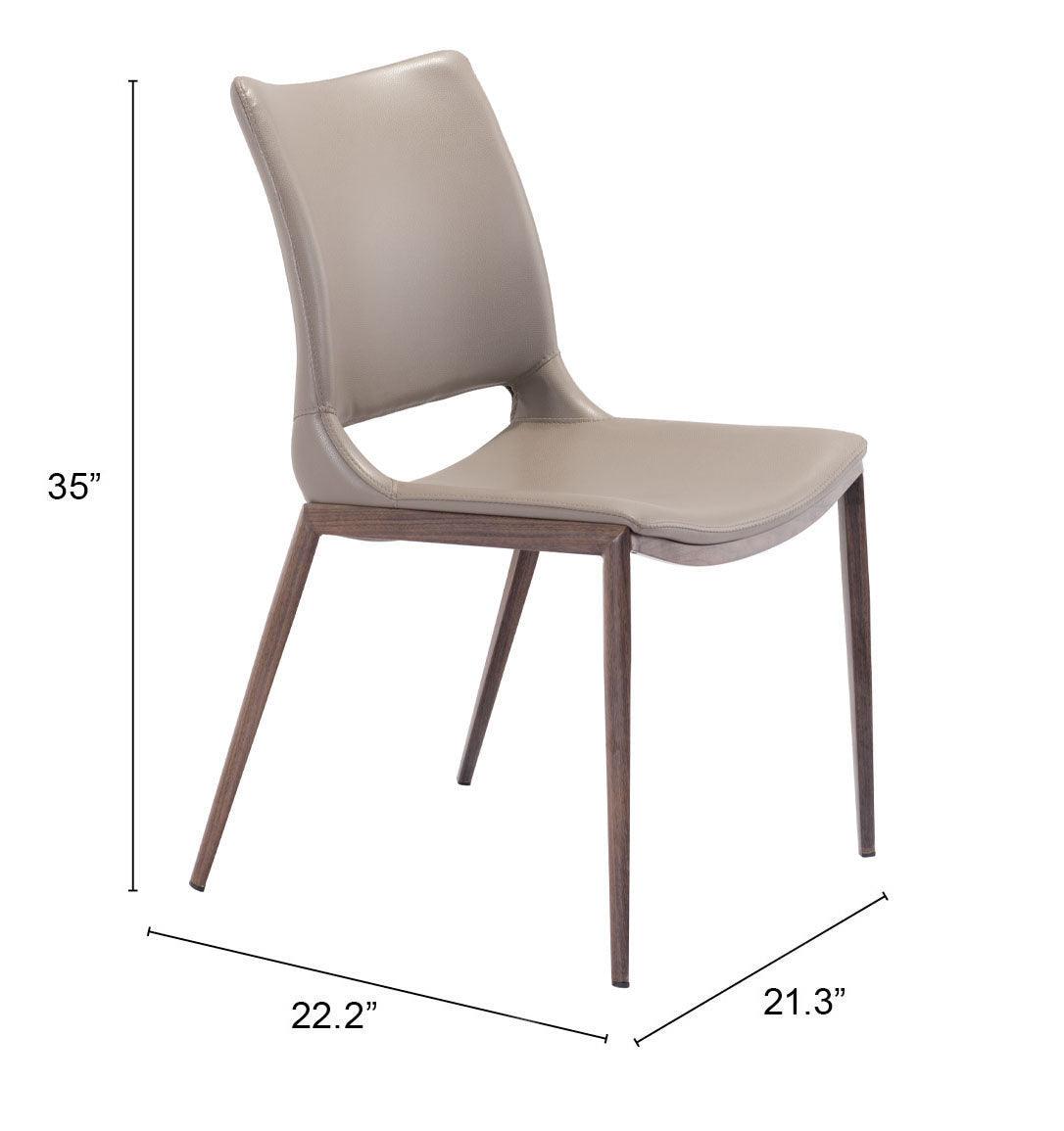 Ace Dining Chair (Set of 2) Brown & Walnut