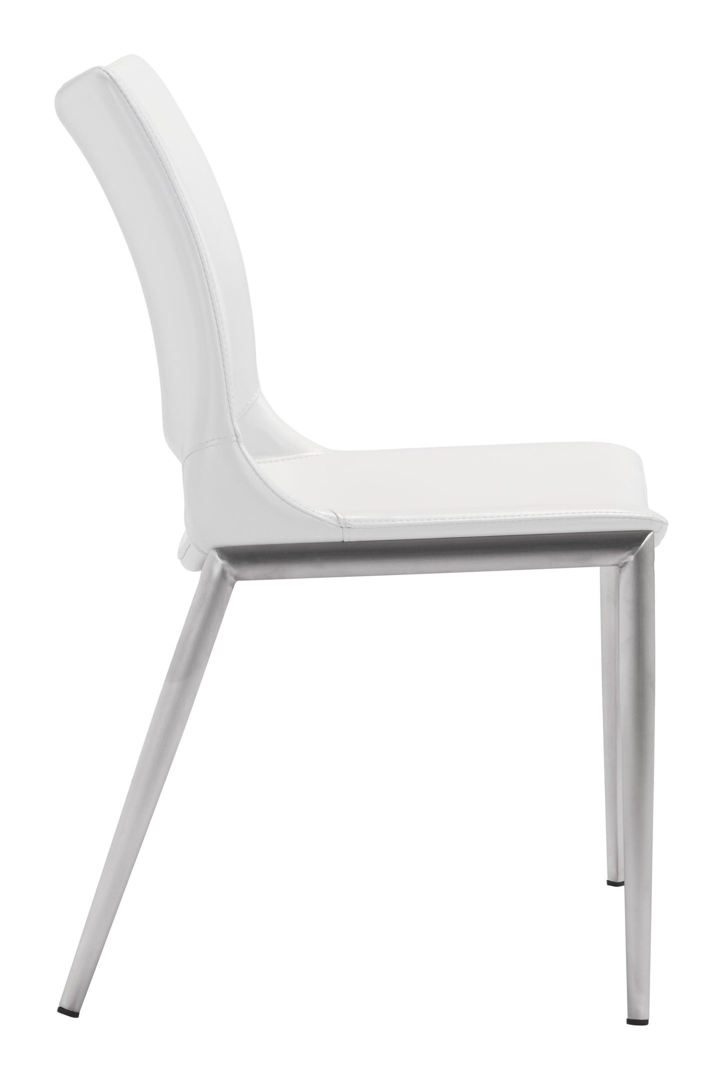 Ace Dining Chair (Set of 2) White & Silver