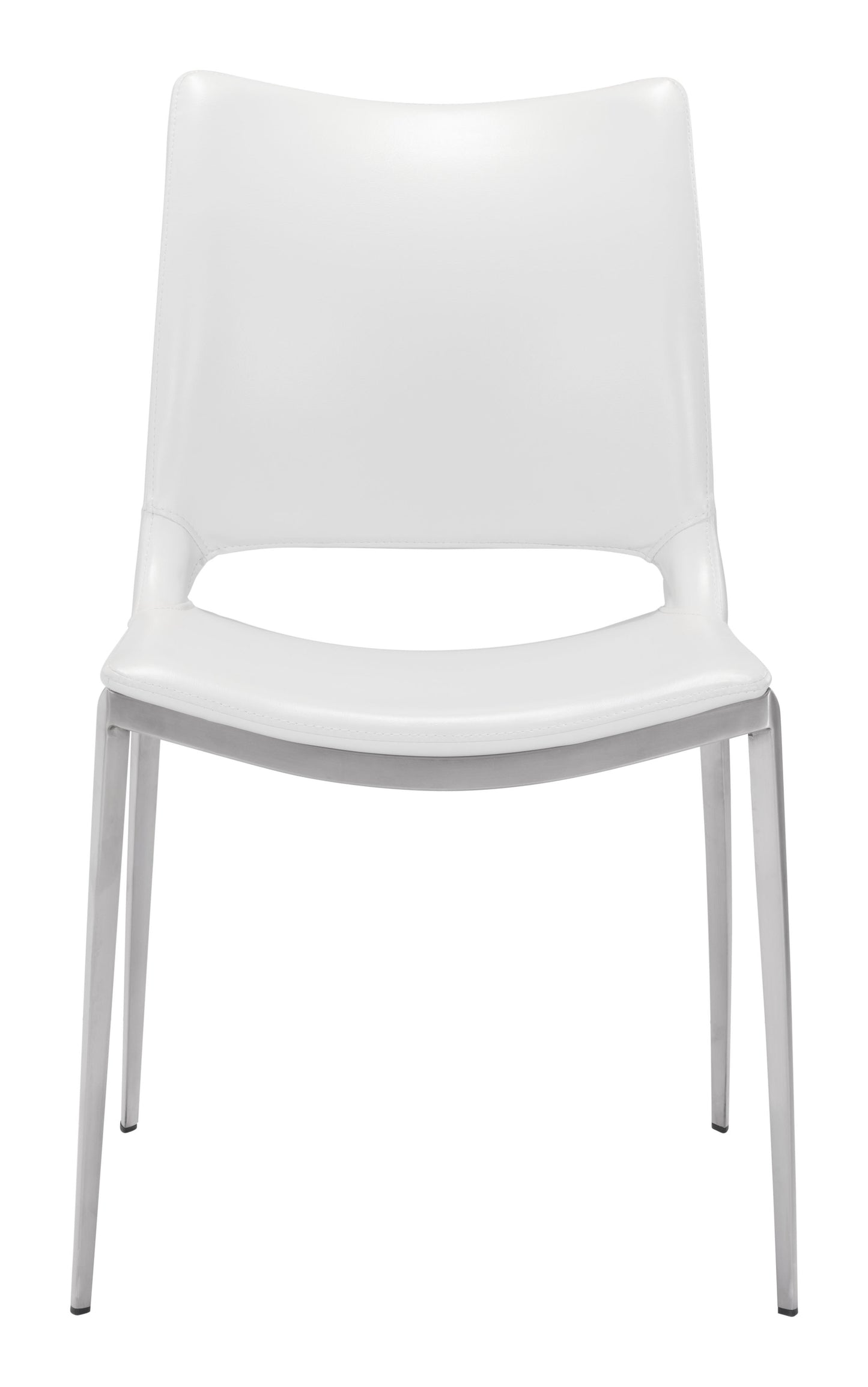 Ace Dining Chair (Set of 2) White & Silver