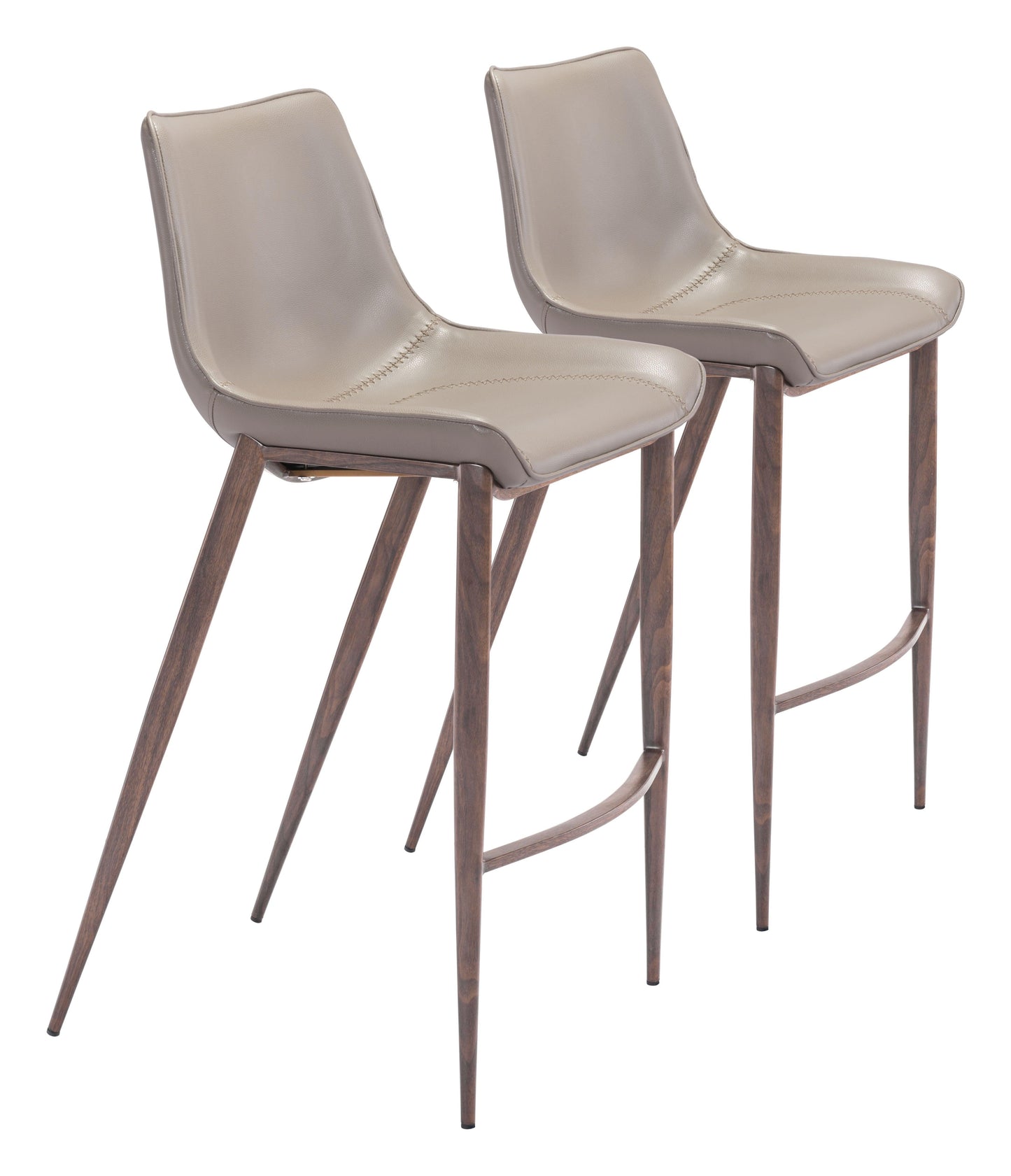 Magnus Barstool (Set of 2) Brown & Walnut