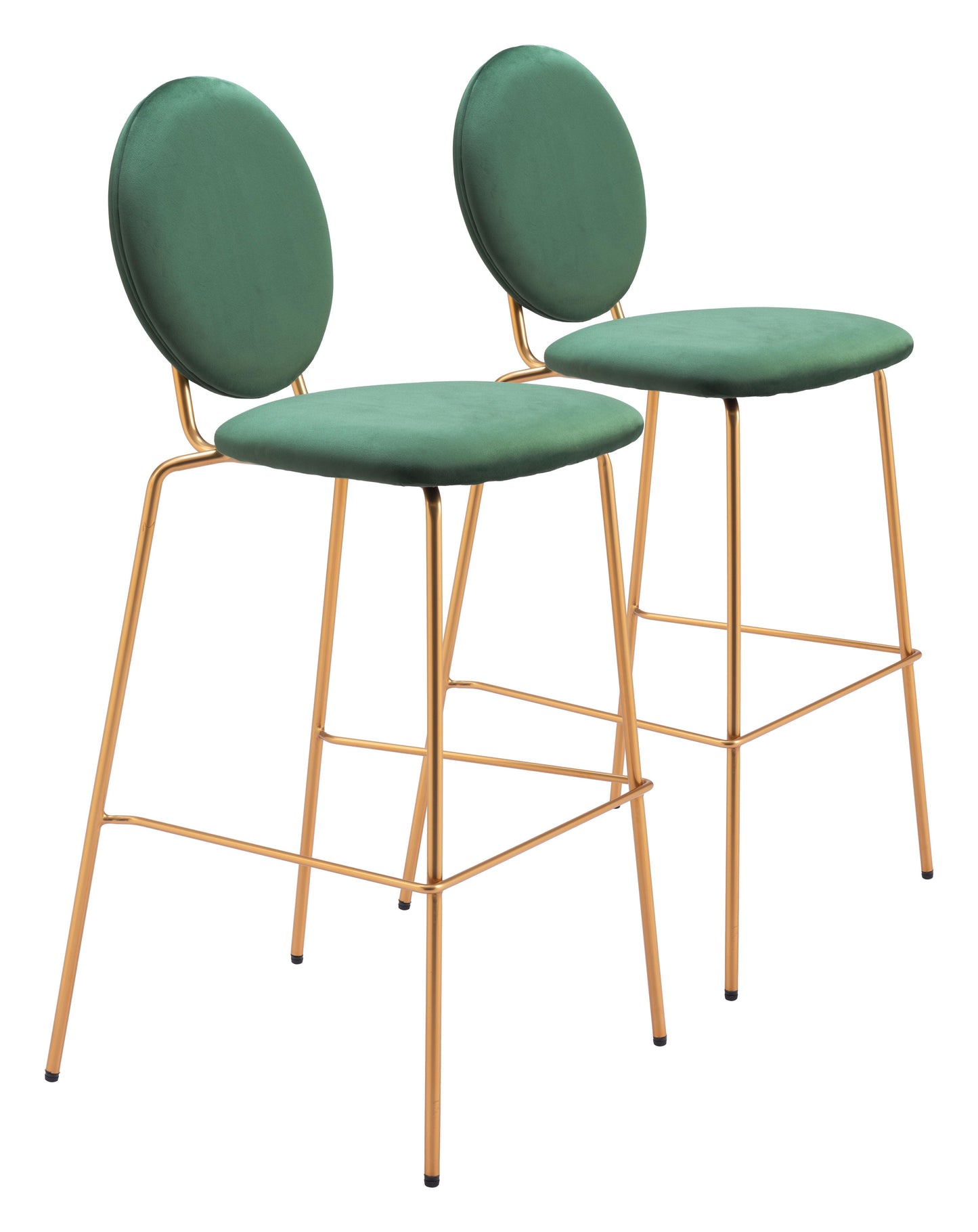 Odessa Barstool (Set of 2) Green & Gold