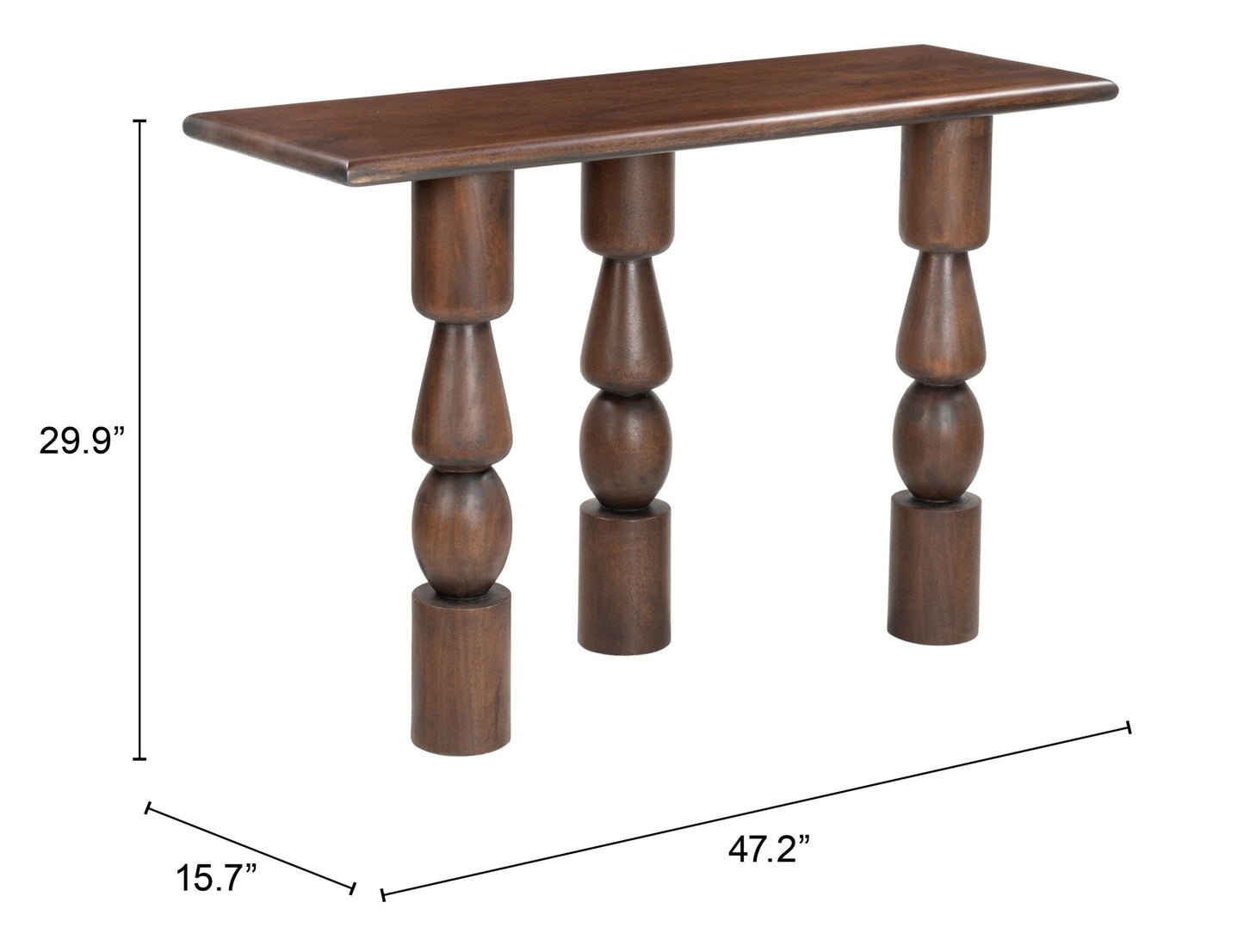 Split Console Table Brown