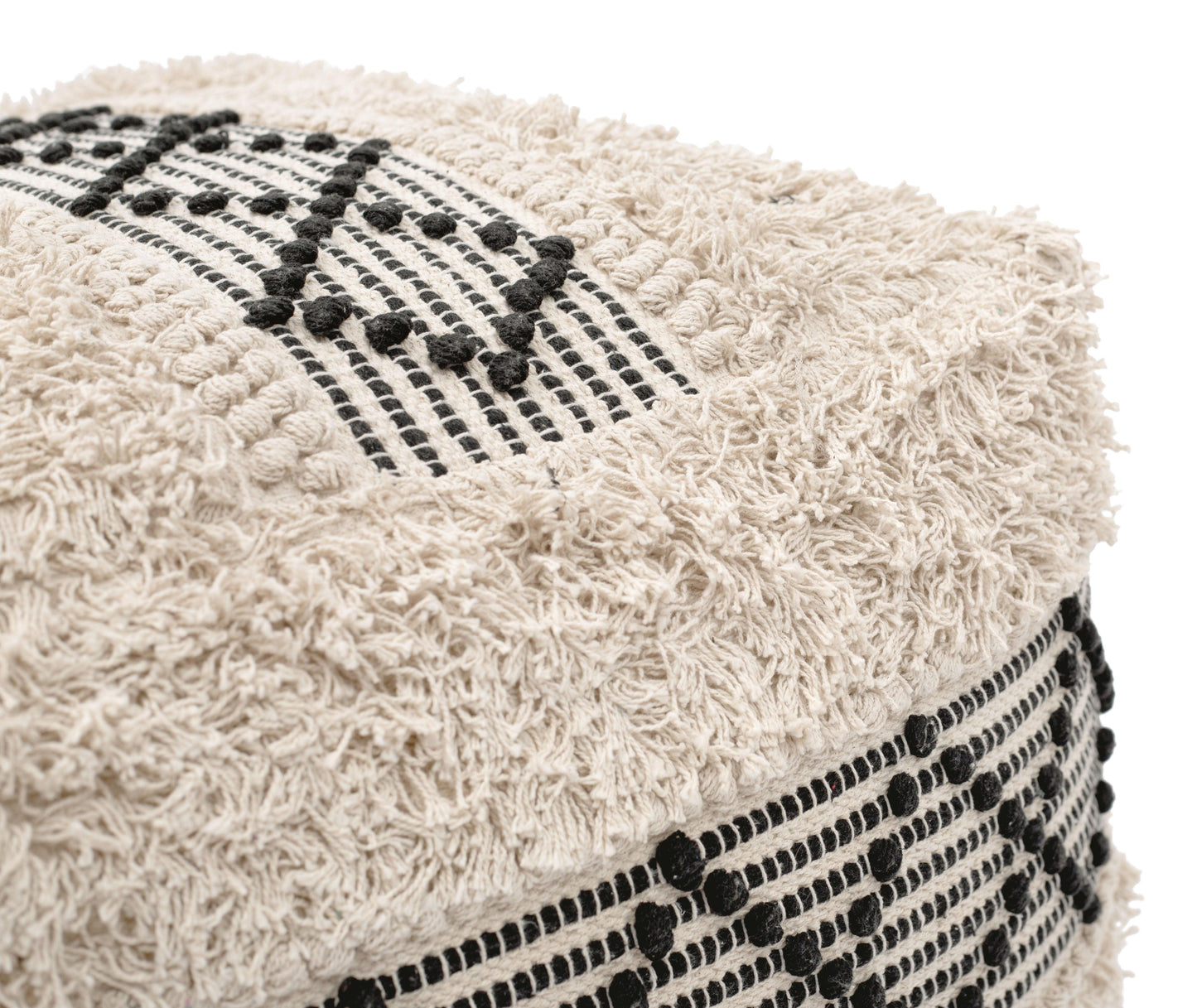 Pisco Ottoman Beige & Black