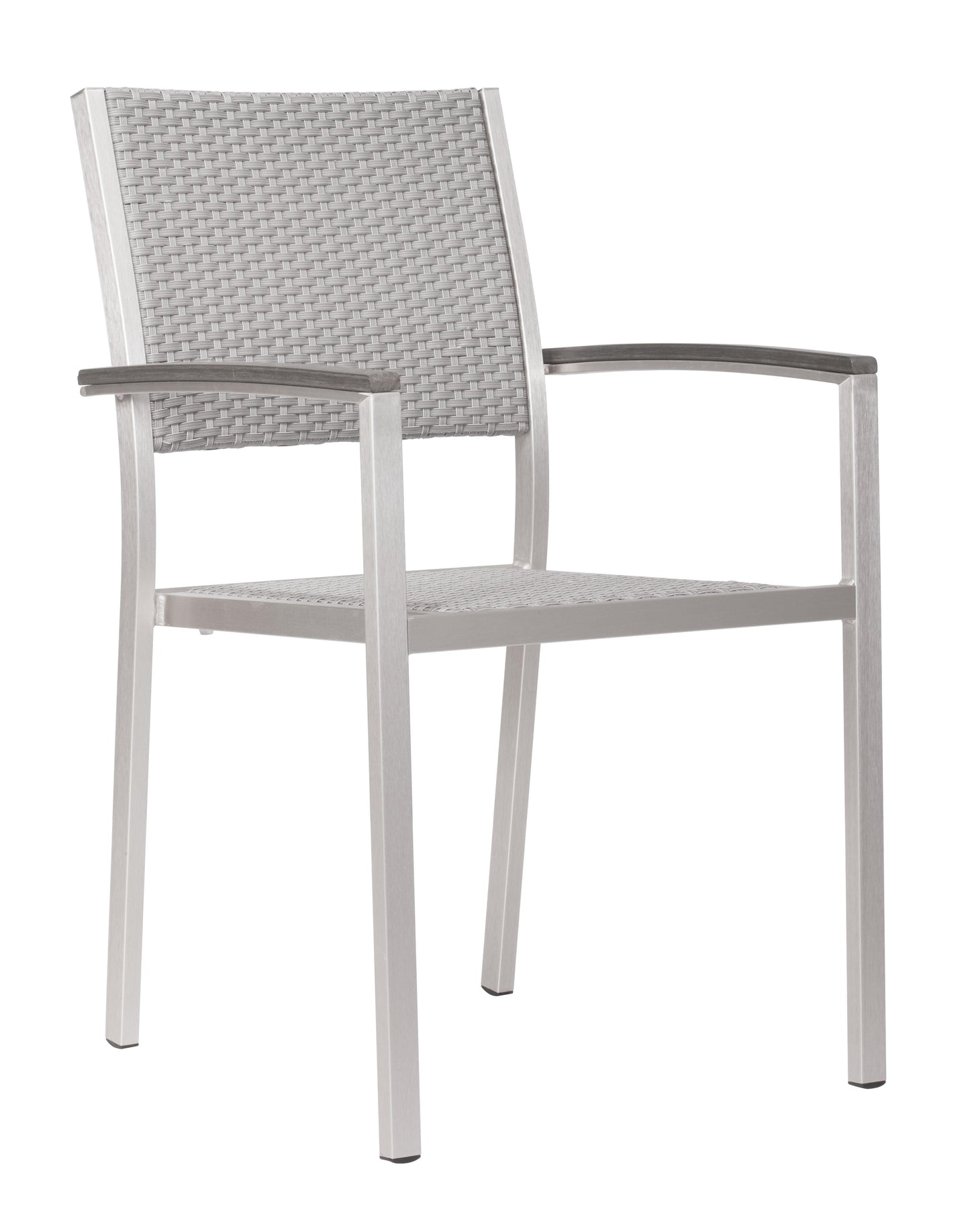 Metropolitan Dining Arm Chair (Set of 2) Gray & Silver