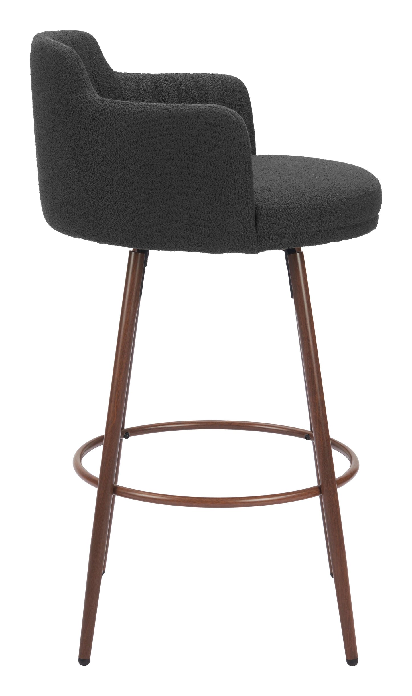 Kono Swivel Barstool (Set of 2) Black & Walnut