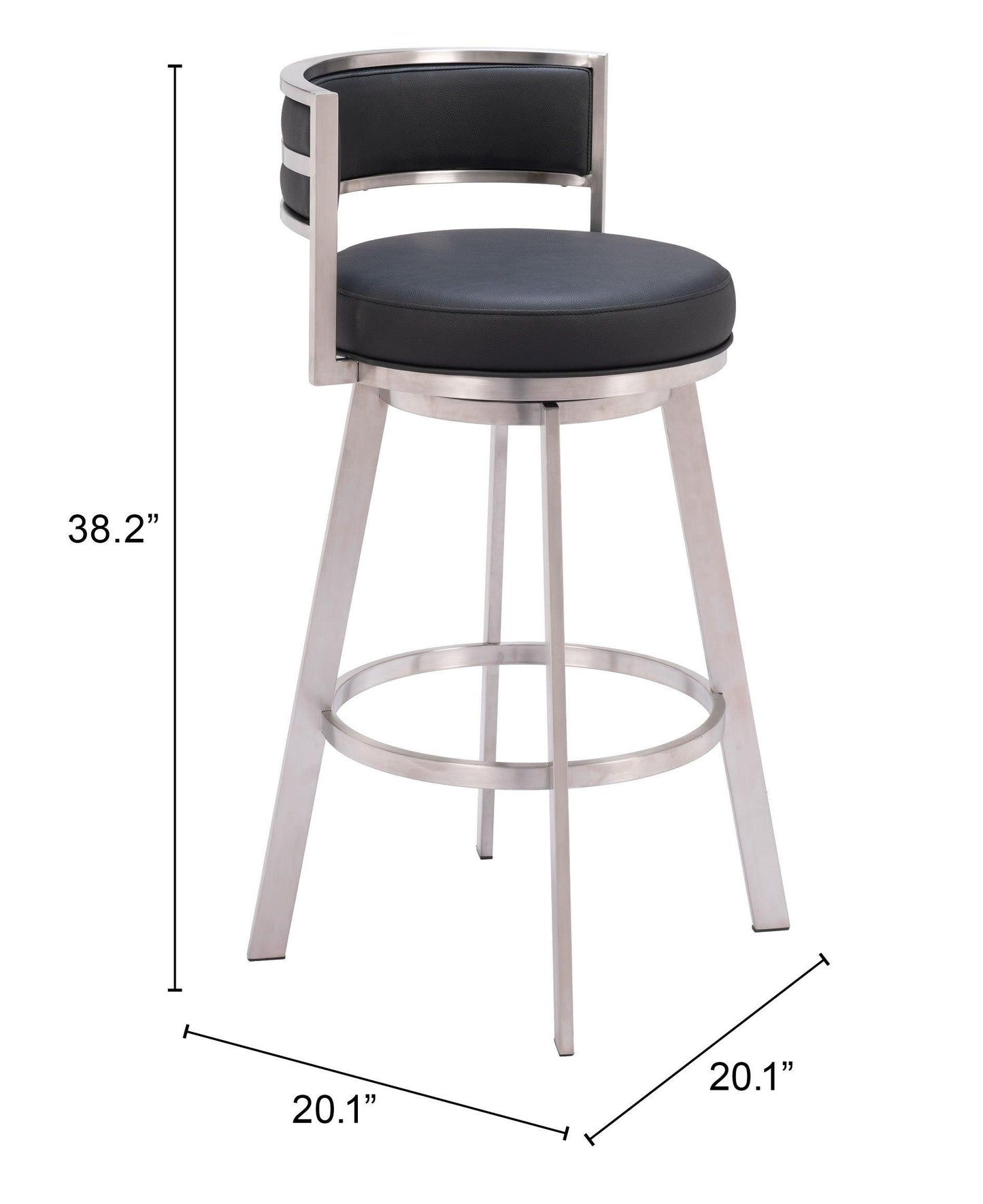 Gimsby Swivel Barstool Black