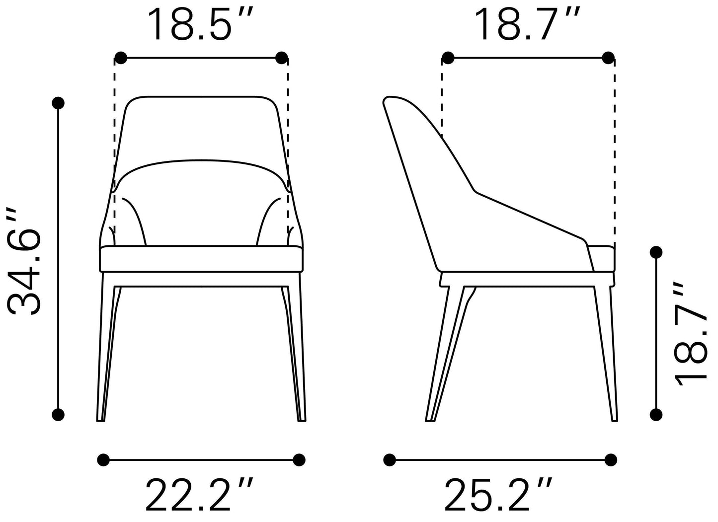 Ayr Dining Chair (Set of 2) Slate Gray