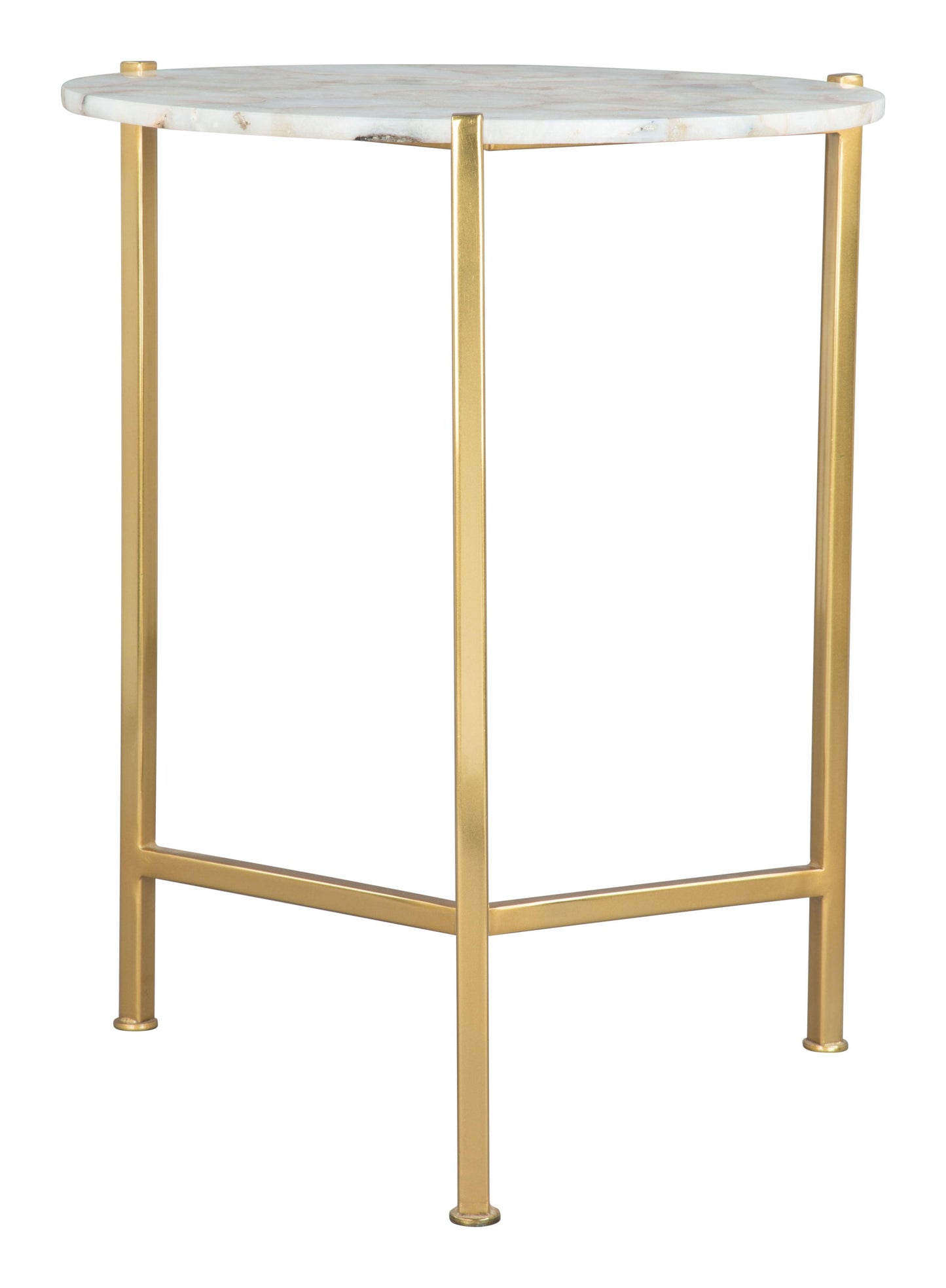 Haru Side Table White & Gold