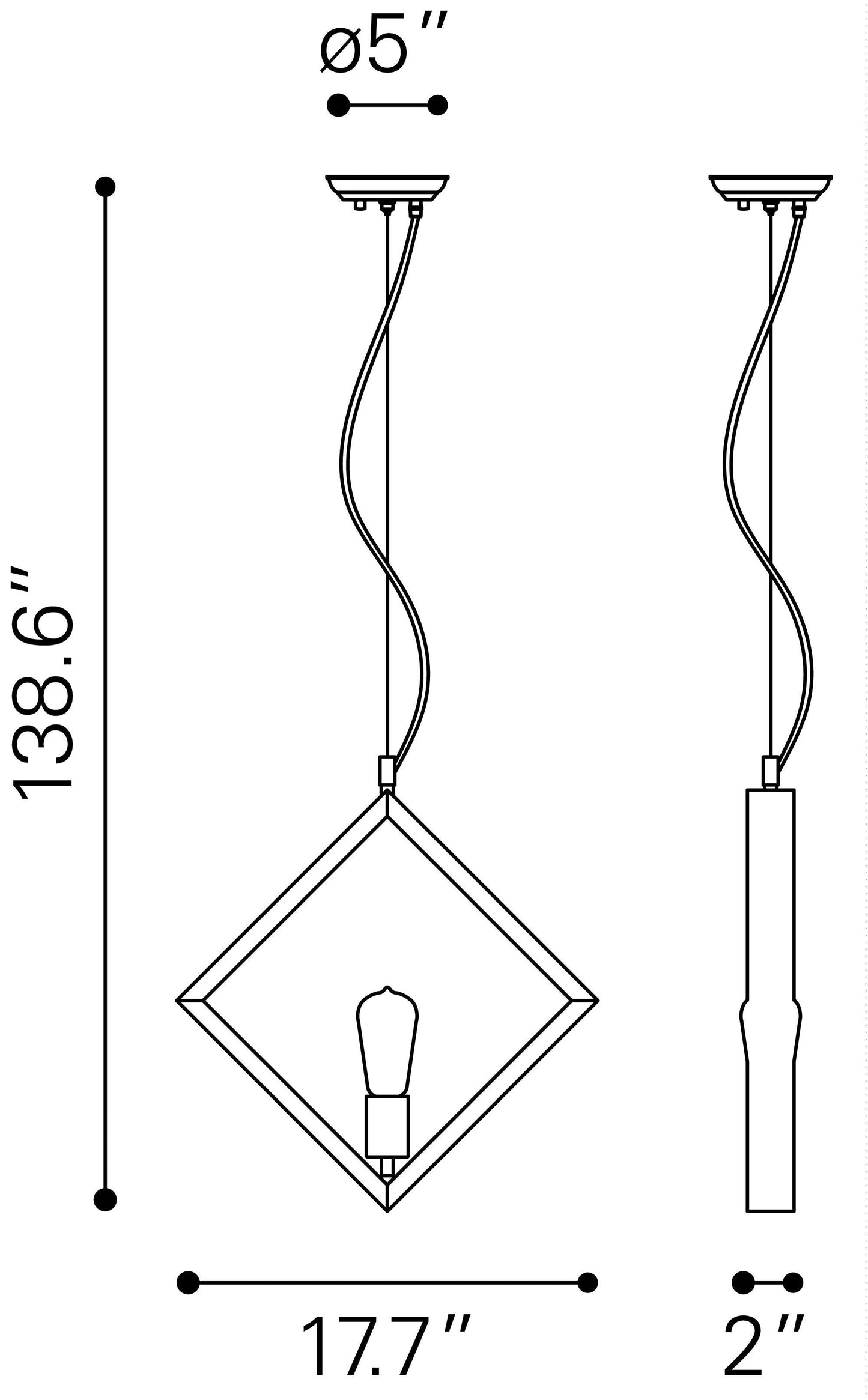 Rotorura Ceiling Lamp Rust