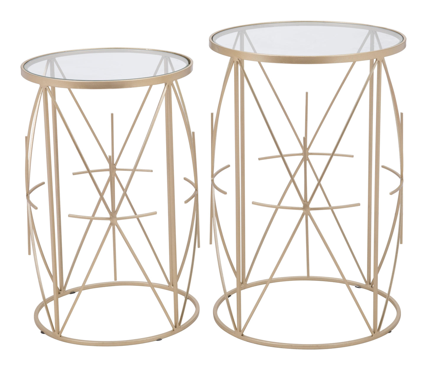 Hadrian Side Table Set (2-Piece) Gold