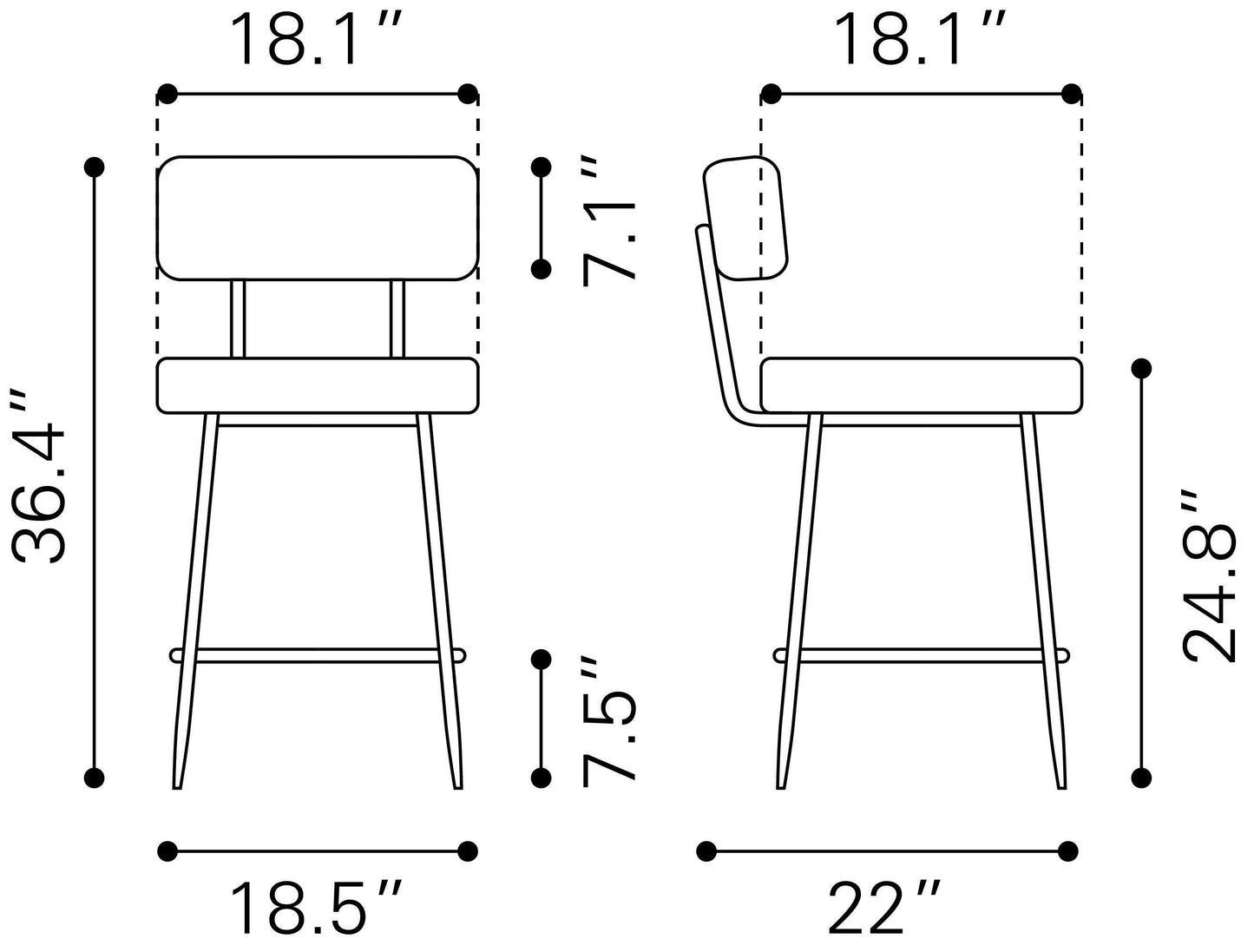 Blanca Counter Stool (Set of 2) Ivory