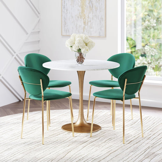 Fullerton Dining Table White & Gold