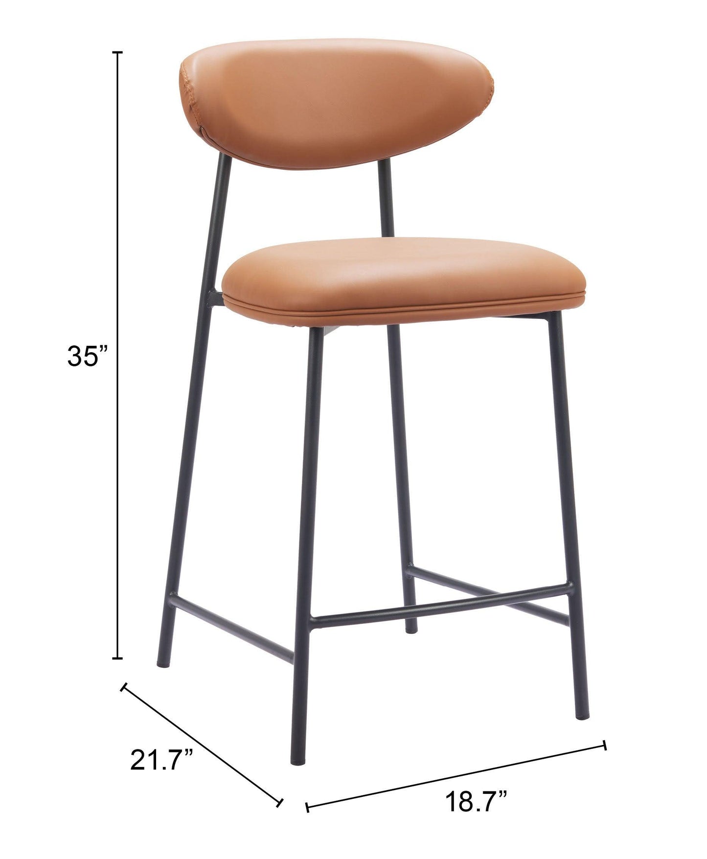 Rorun Counter Stool (Set of 2) Brown