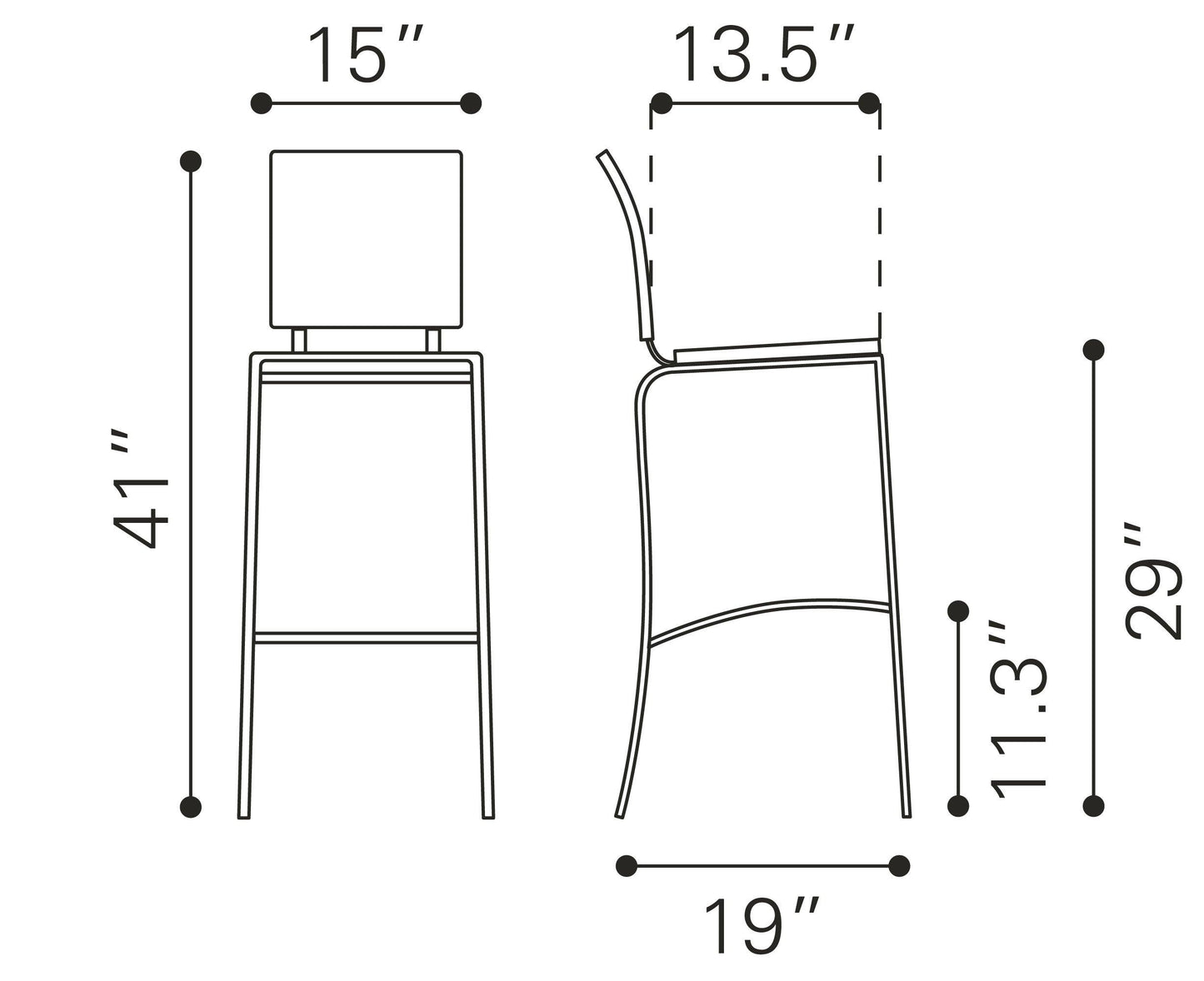 Criss Cross Barstool (Set of 2) Black