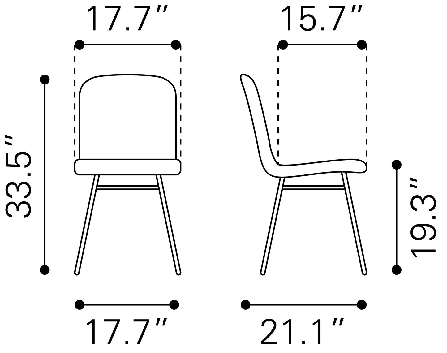 Var Dining Chair (Set of 2) Yellow